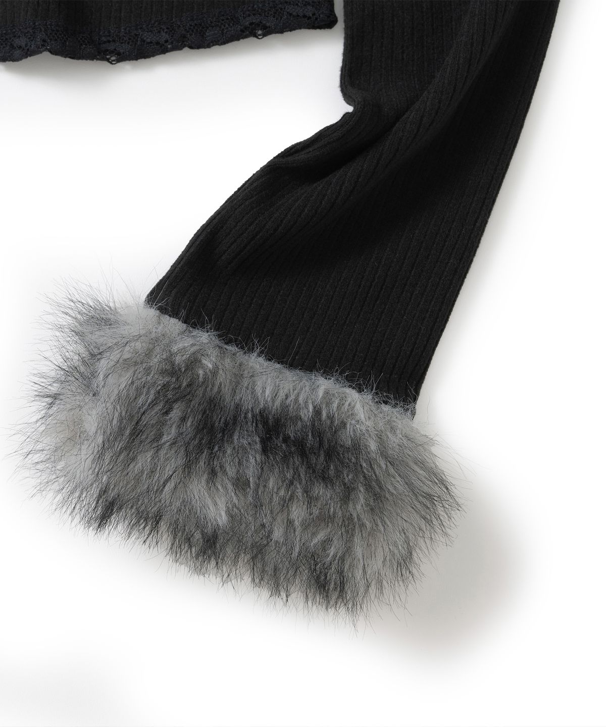 낫포너드(NOT4NERD) W Fur Trim Hook Cardigan - Black