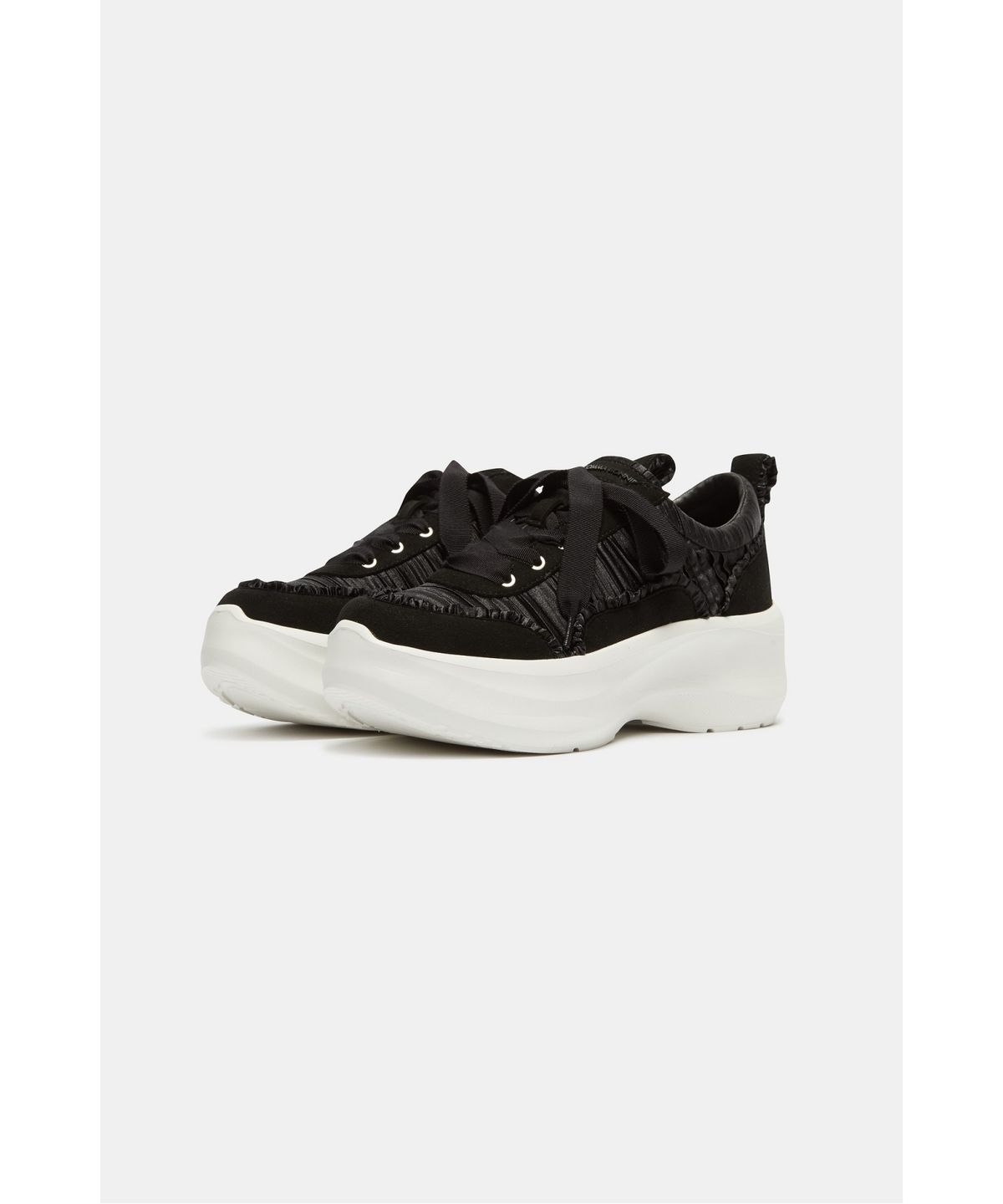 슈콤마보니(SUECOMMA BONNIE) Shirring platform sneakers(black)_DG4DA26523BLK