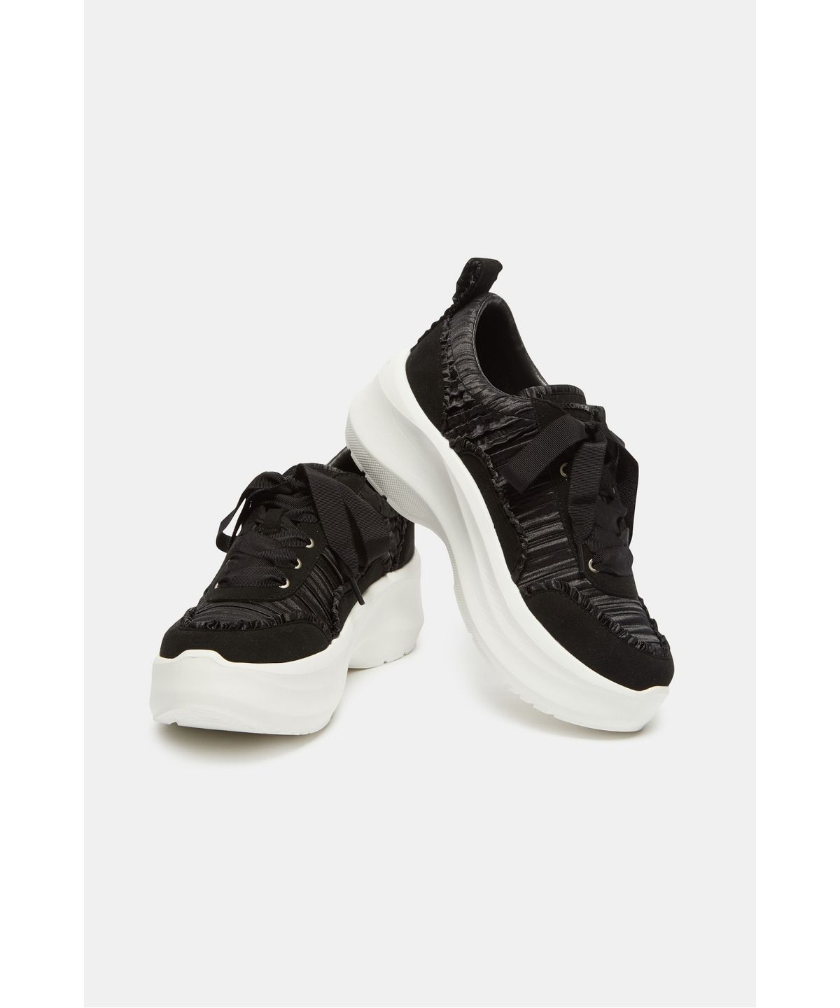 슈콤마보니(SUECOMMA BONNIE) Shirring platform sneakers(black)_DG4DA26523BLK