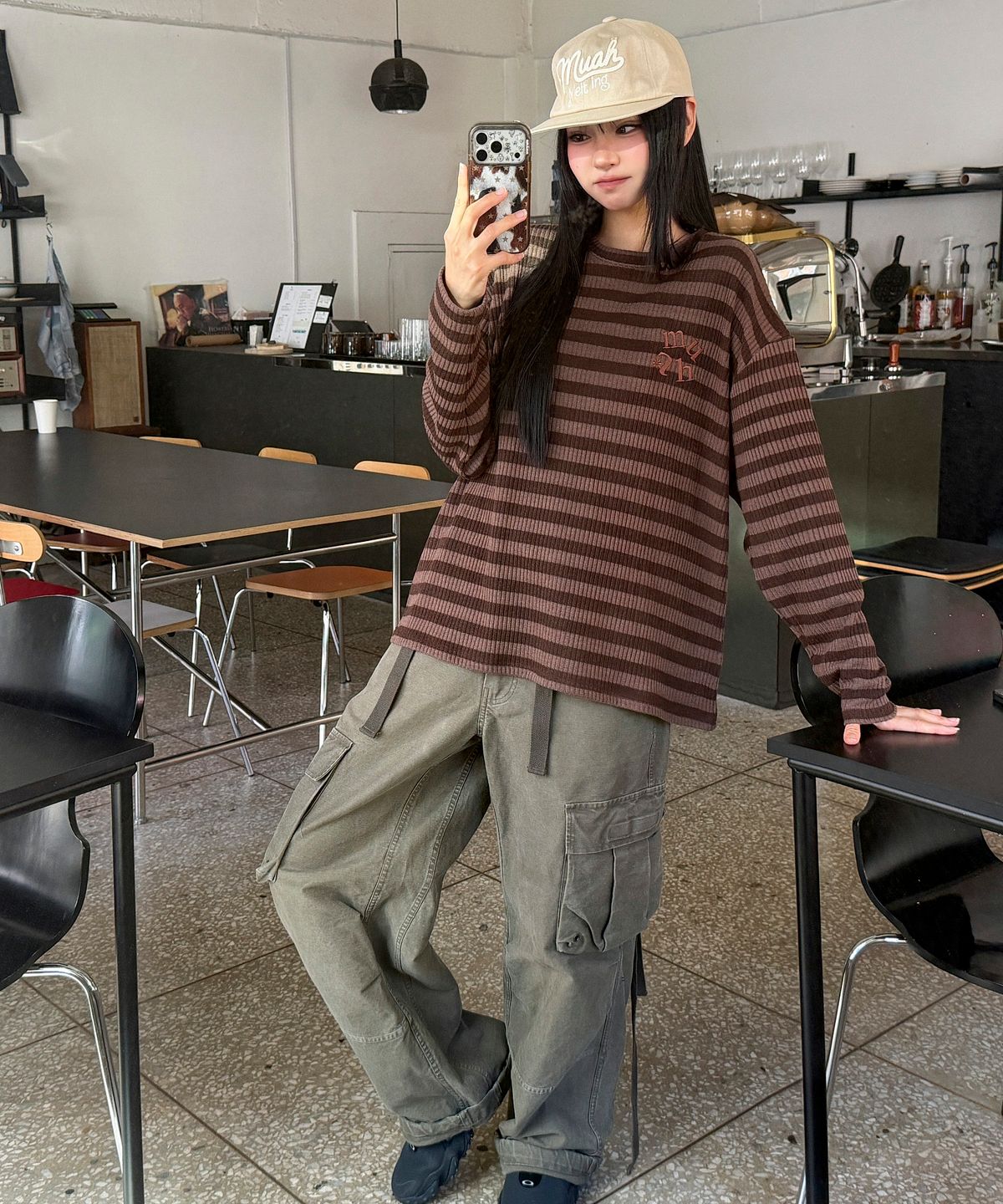 무아무아(MUAHMUAH) 레터링 무아 스냅백 [베이지]