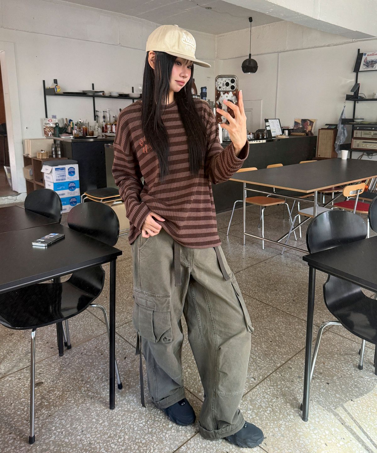 무아무아(MUAHMUAH) 레터링 무아 스냅백 [베이지]