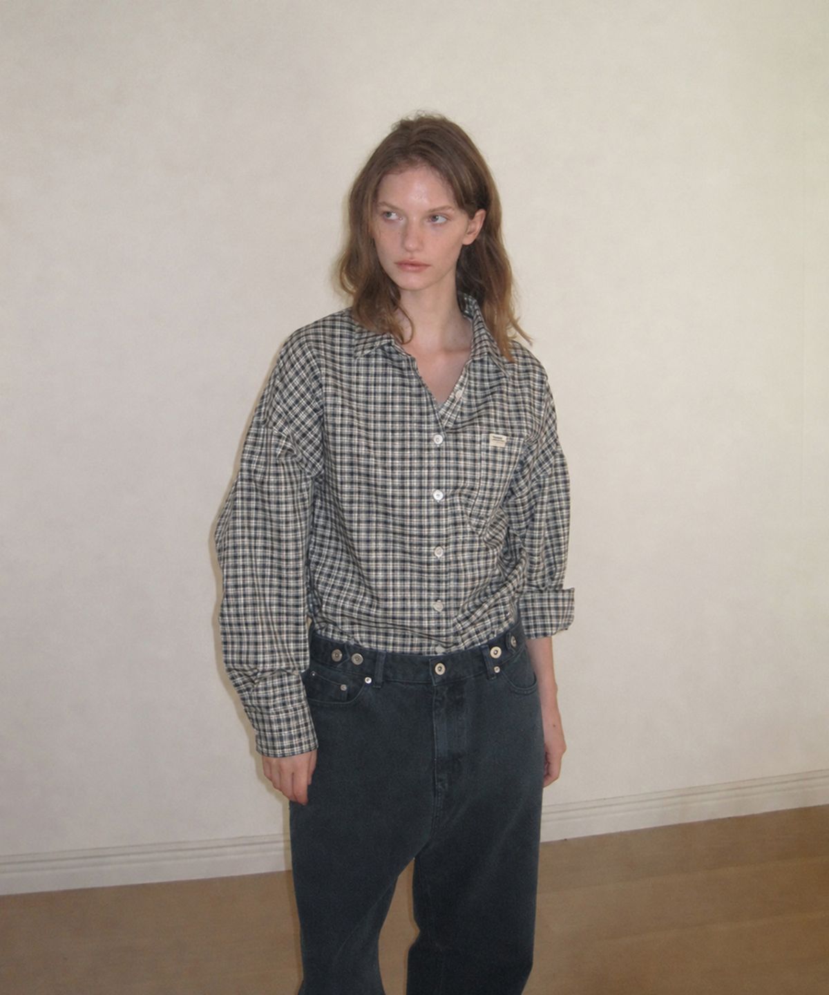 어패럴아카이브(APPAREL ARCHIVE) Nerd check shirt - Black