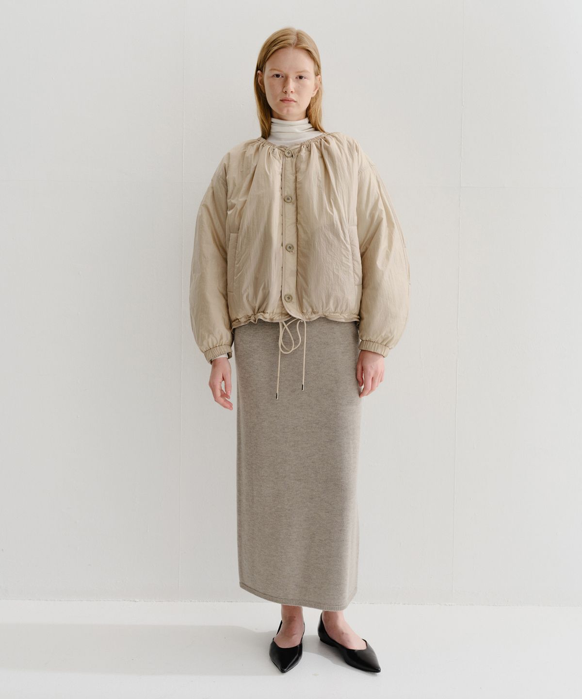 이아(EAAH) NOLA REVERSIBLE QUILT JACKET (BEIGE)