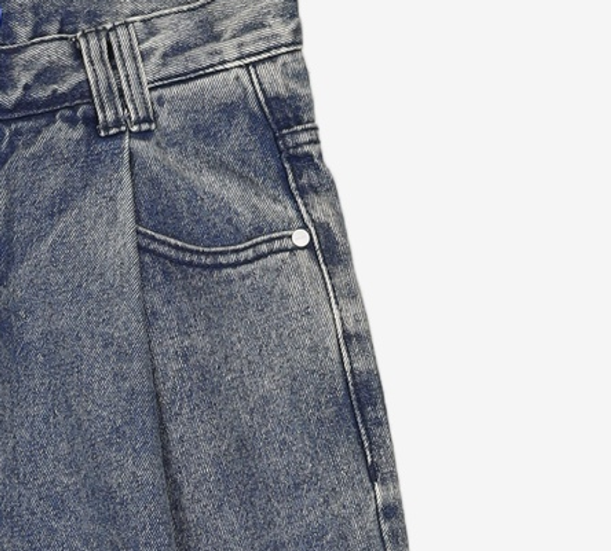 데케트(DECET) Deep Pleats Wide Jeans DCPT030Blue 26