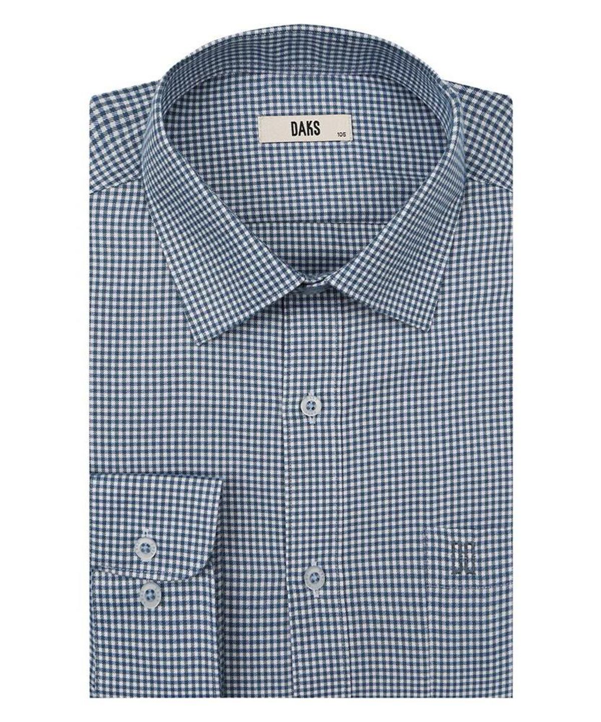 닥스셔츠(DAKS SHIRTS) 이지케어 레이온혼방 스몰체크 셔츠 레귤러핏 블루_DMA3SHDL123B1
