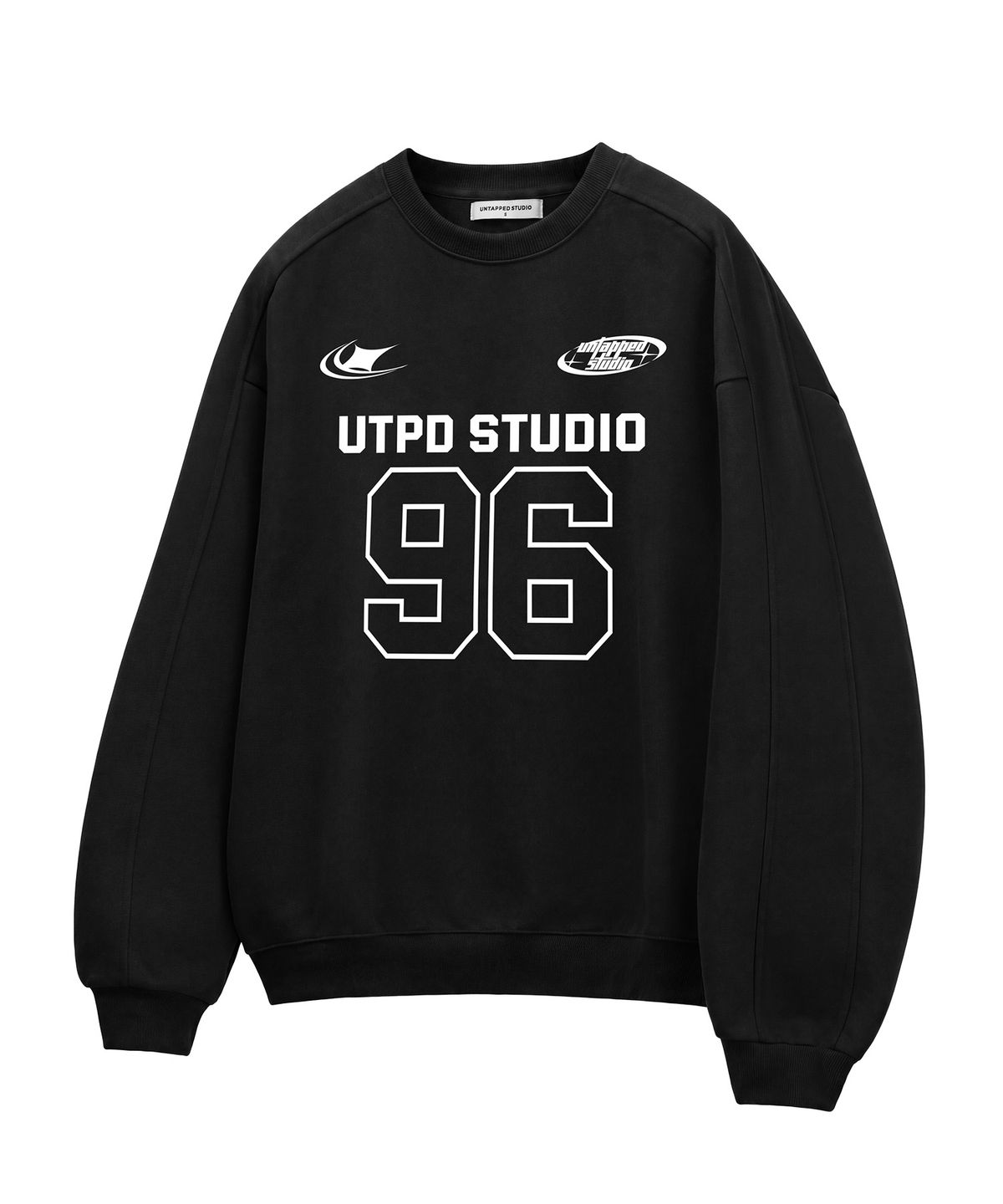 언탭트 스튜디오(UNTAPPED STUDIO) 340G 풋볼96 에센셜 사이드 절개 오버핏 맨투맨 스웨트 티셔츠 3Color