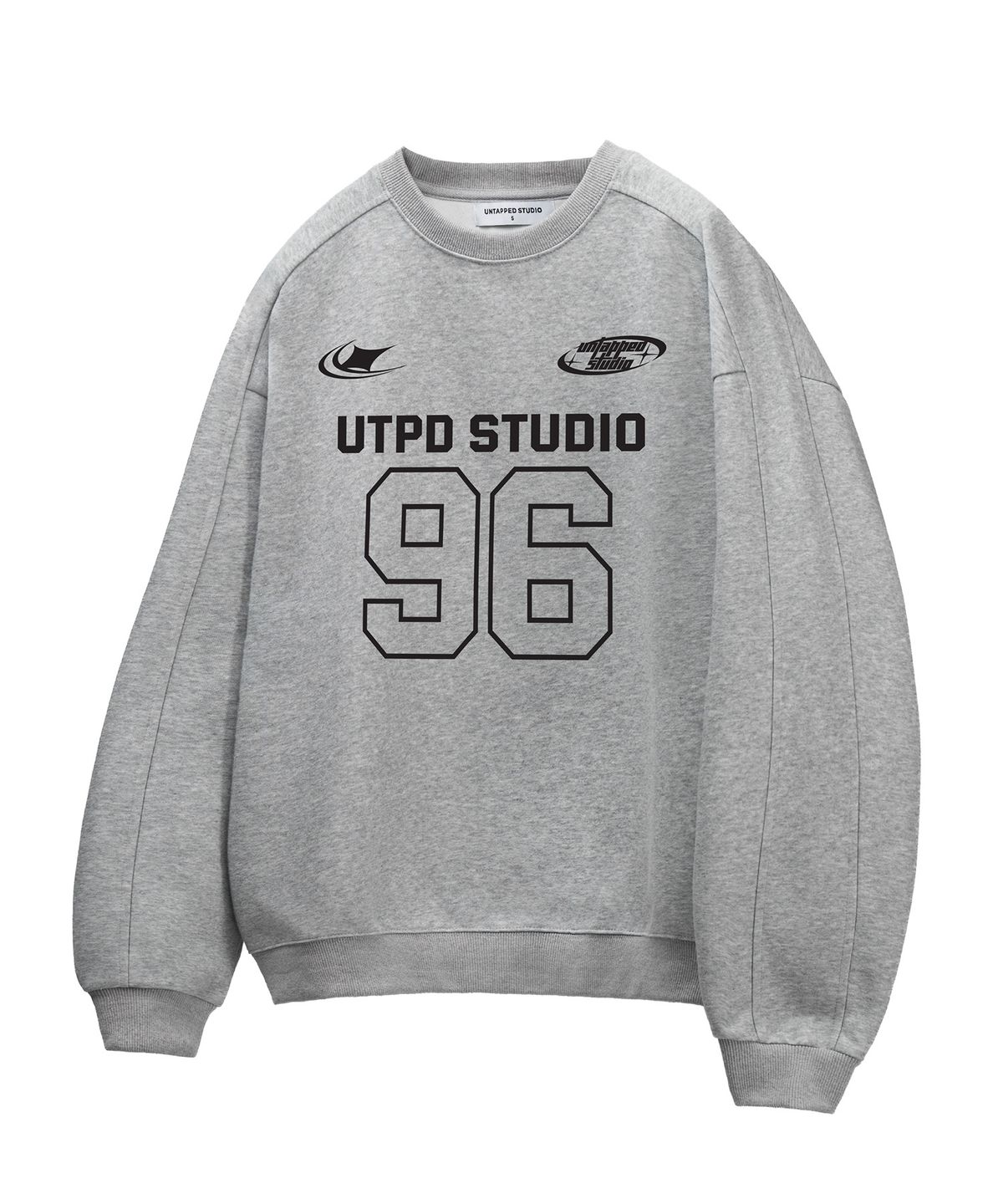 언탭트 스튜디오(UNTAPPED STUDIO) 340G 풋볼96 에센셜 사이드 절개 오버핏 맨투맨 스웨트 티셔츠 3Color