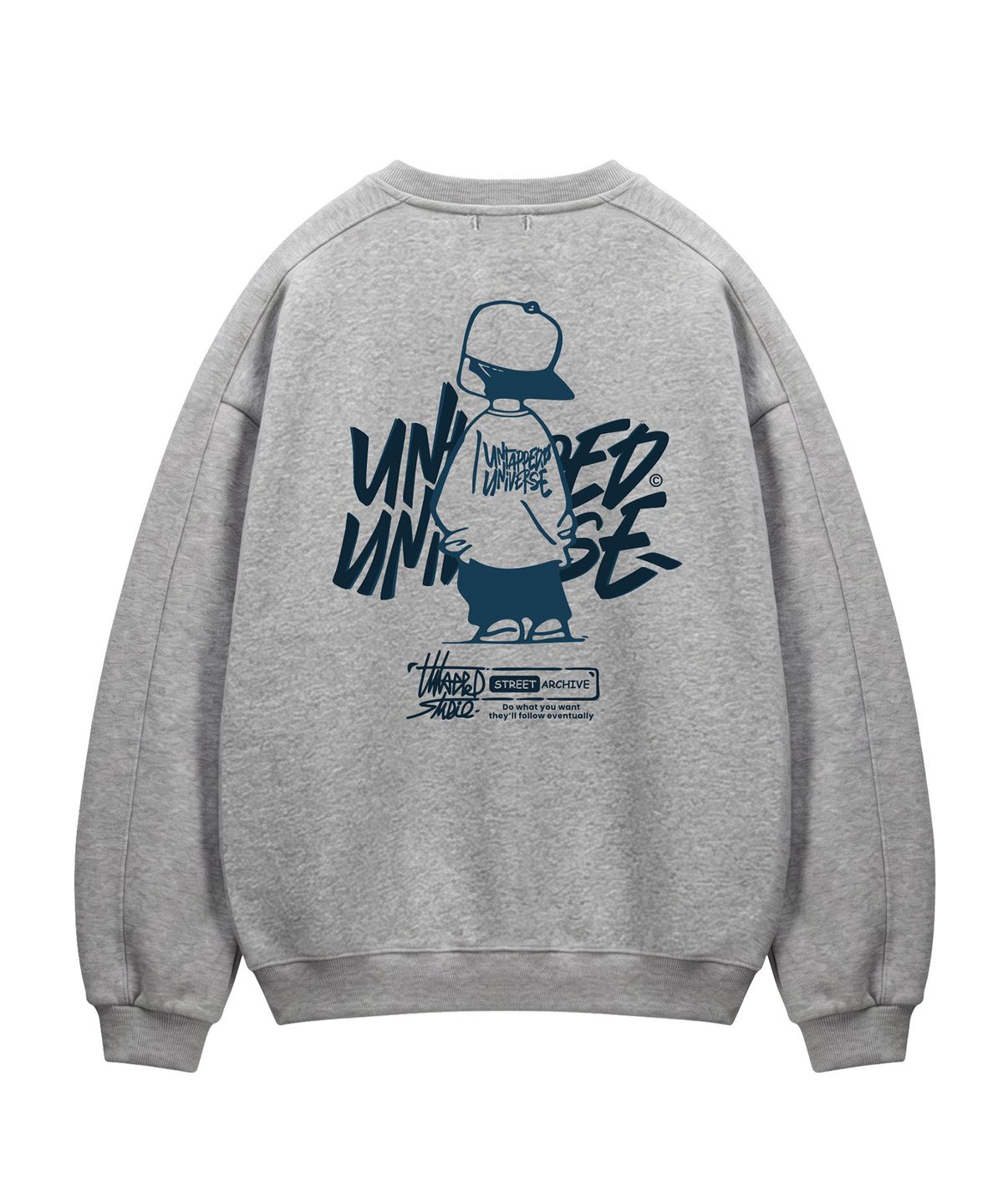 언탭트 스튜디오(UNTAPPED STUDIO) 340G Urban Youth 에센셜 사이드 절개 오버핏 맨투맨 스웨트 티셔츠 9Color