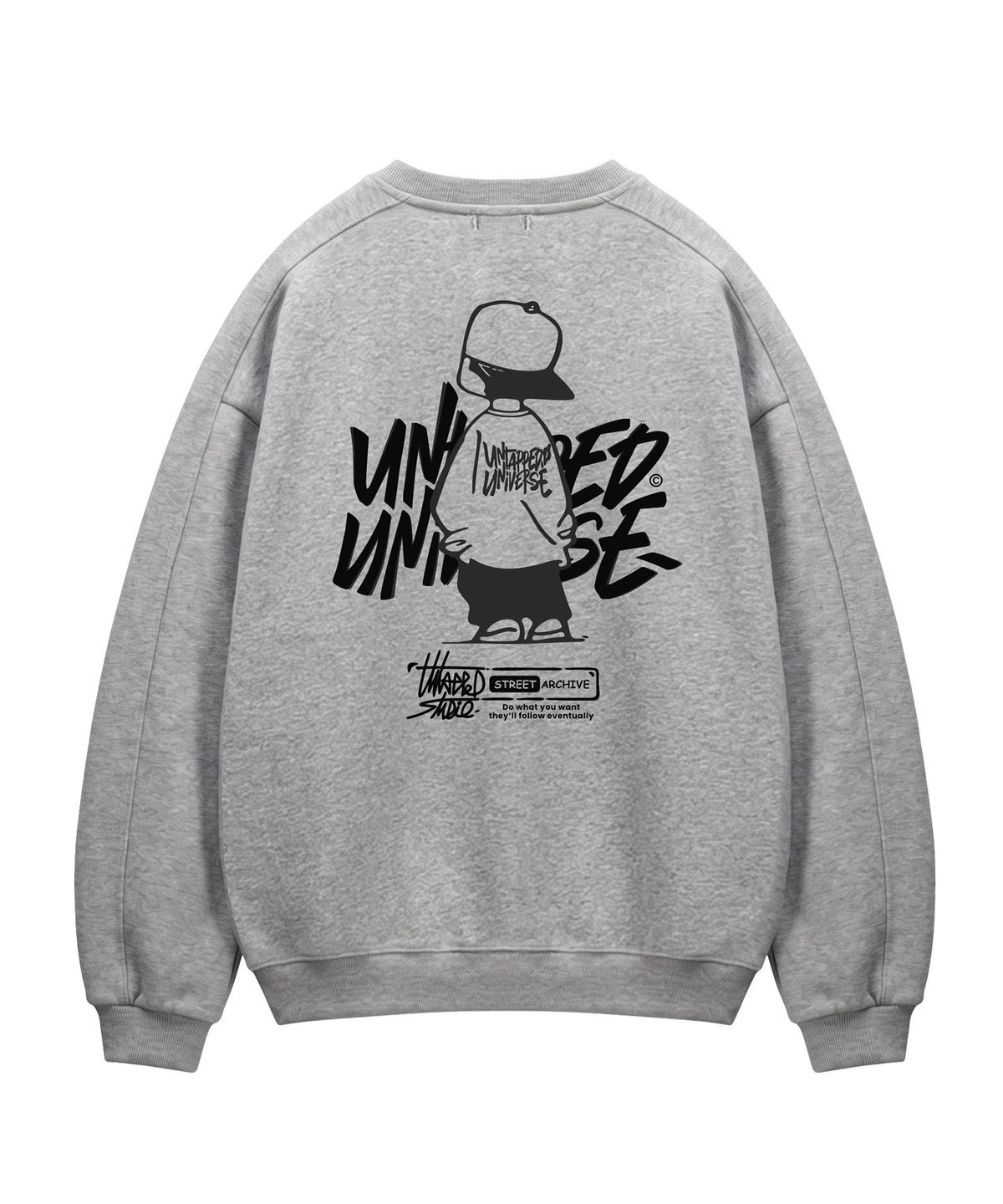 언탭트 스튜디오(UNTAPPED STUDIO) 340G Urban Youth 에센셜 사이드 절개 오버핏 맨투맨 스웨트 티셔츠 9Color