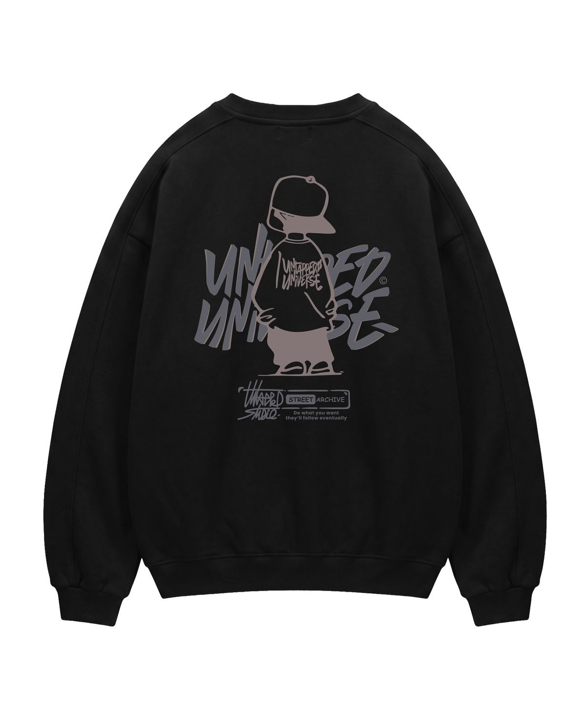 언탭트 스튜디오(UNTAPPED STUDIO) 340G Urban Youth 에센셜 사이드 절개 오버핏 맨투맨 스웨트 티셔츠 9Color
