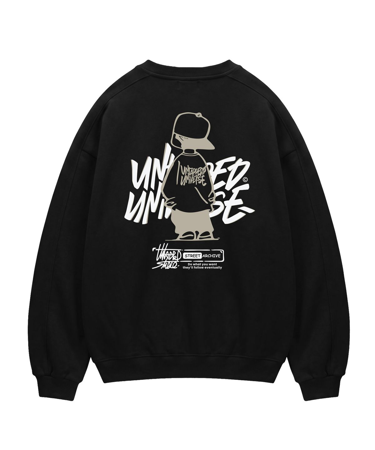 언탭트 스튜디오(UNTAPPED STUDIO) 340G Urban Youth 에센셜 사이드 절개 오버핏 맨투맨 스웨트 티셔츠 9Color