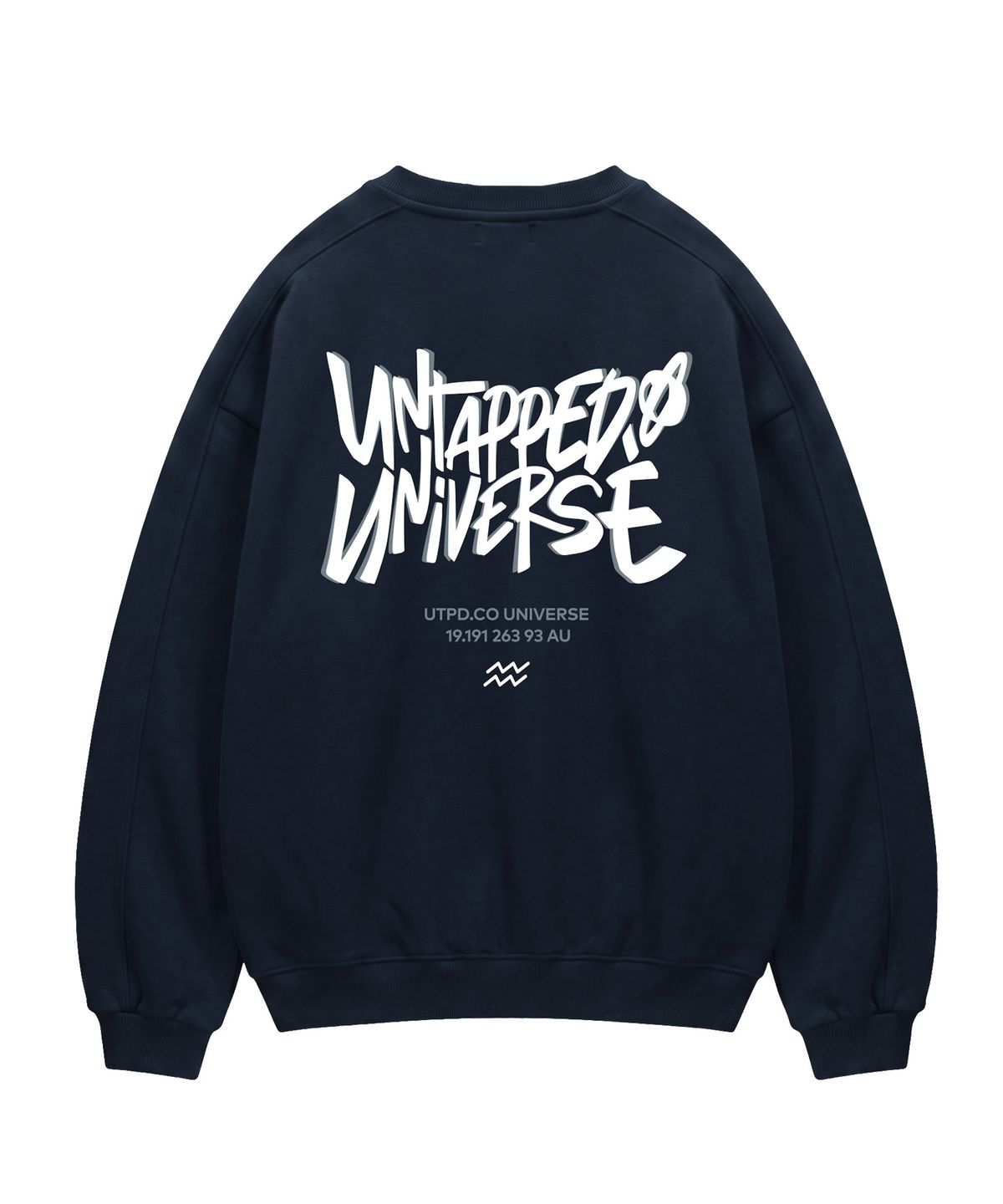 언탭트 스튜디오(UNTAPPED STUDIO) 340G 유니버스 오버랩 에센셜 사이드 절개 오버핏 맨투맨 스웨트 티셔츠 3Color