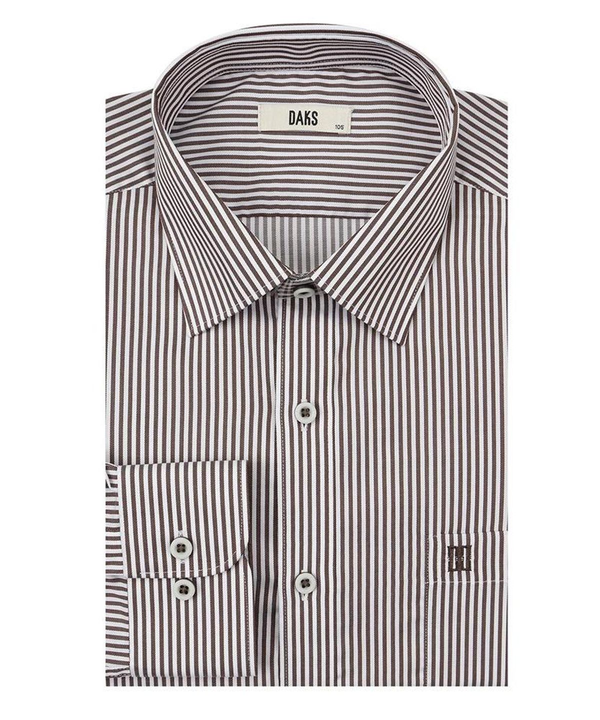 닥스셔츠(DAKS SHIRTS) 이지케어 면혼방 스트라이프 셔츠 레귤러핏 브라운_DMA3SHDL120W1