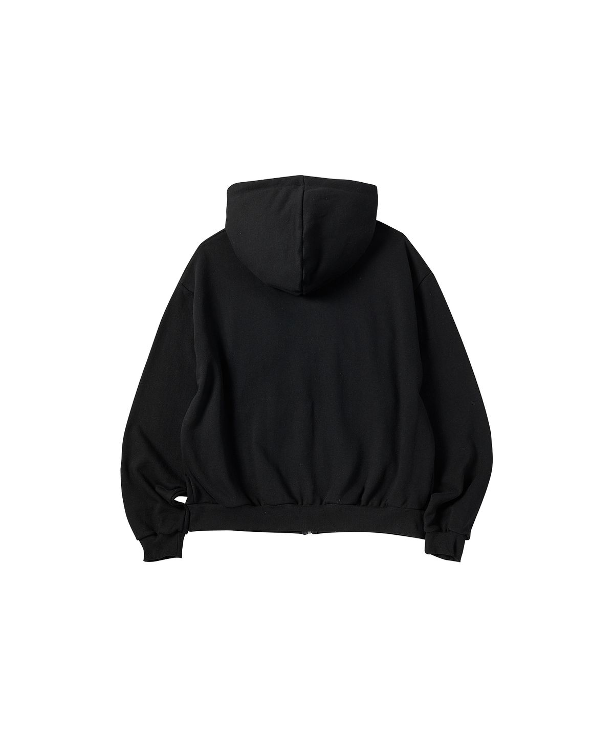 꼬모니노즈(COMONINOZ) W MELLOW RIBBON HOOD ZIP-UP [BLACK]