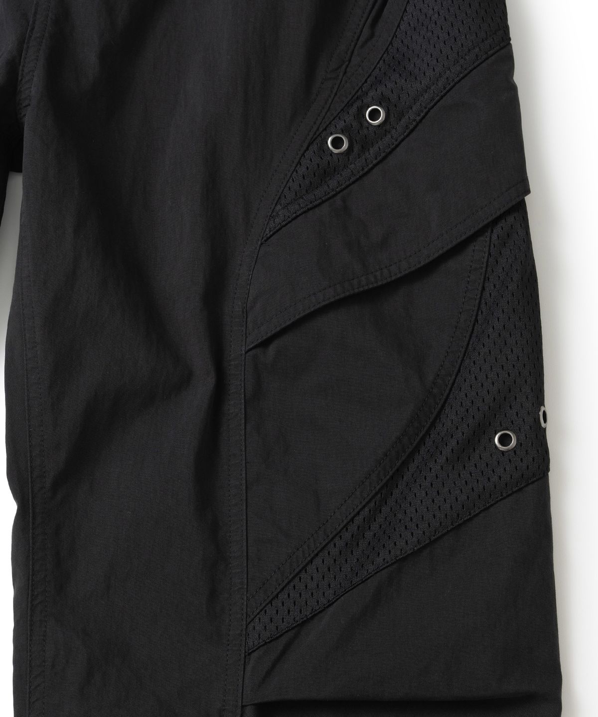 낫포너드(NOT4NERD) Mesh Panel Stairs Cargo Pants - Black