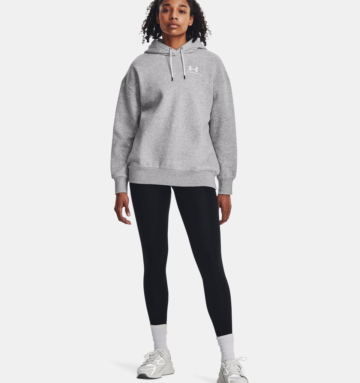 언더아머(UNDERARMOUR) 여성 UA 에센셜 플리스 오버사이즈 후디1379495-012