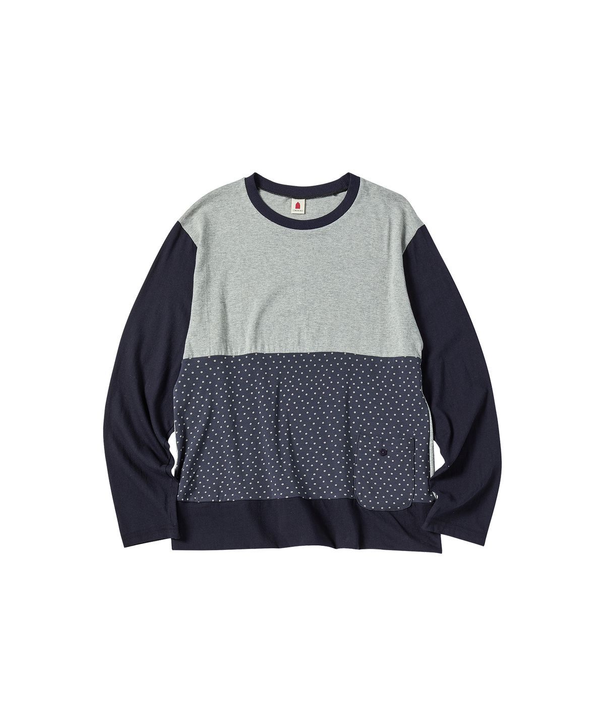 꼬모니노즈(COMONINOZ) W POCKET 3COLORS T-SHIRT [NAVY]