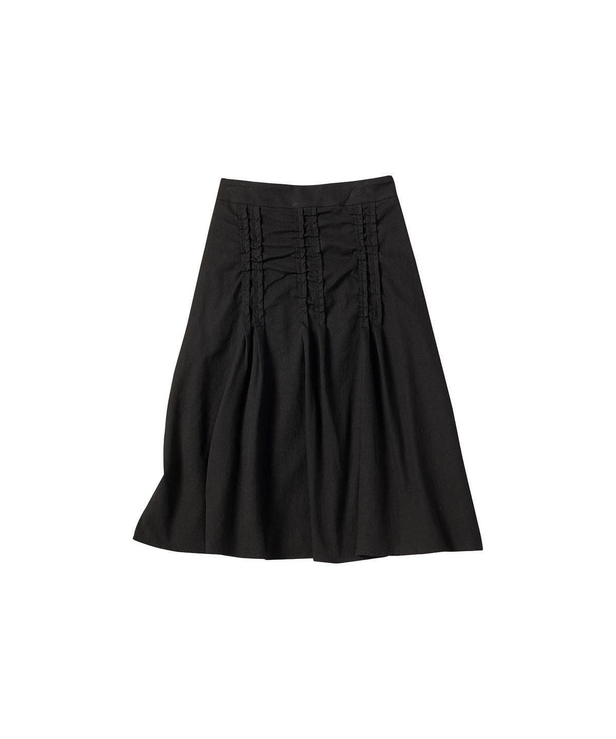 꼬모니노즈(COMONINOZ) W SOFT WRINKLE SKIRT [BLACK]