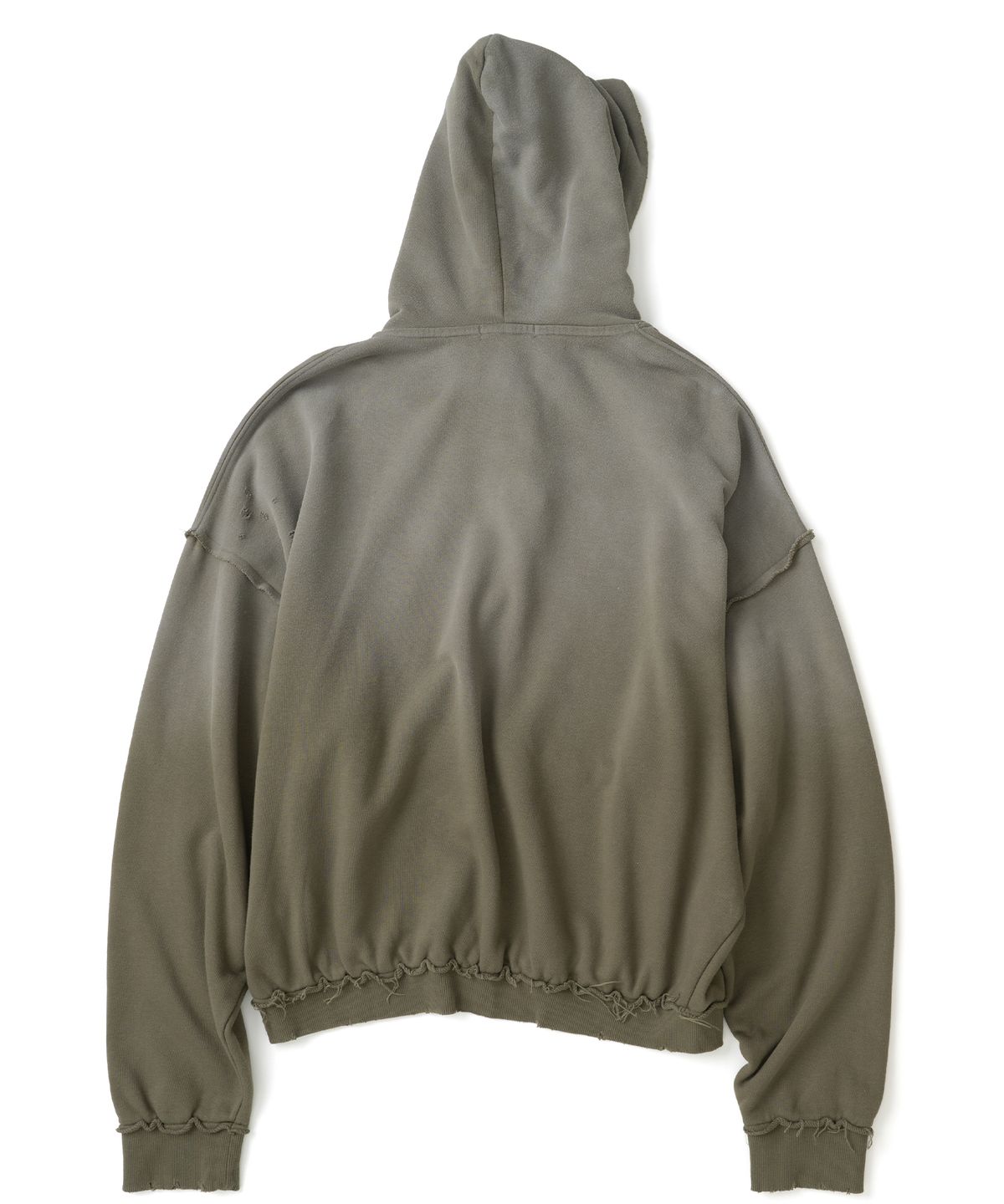 낫포너드(NOT4NERD) 4444 Raw Edge Washed Pullover Hood - Khaki