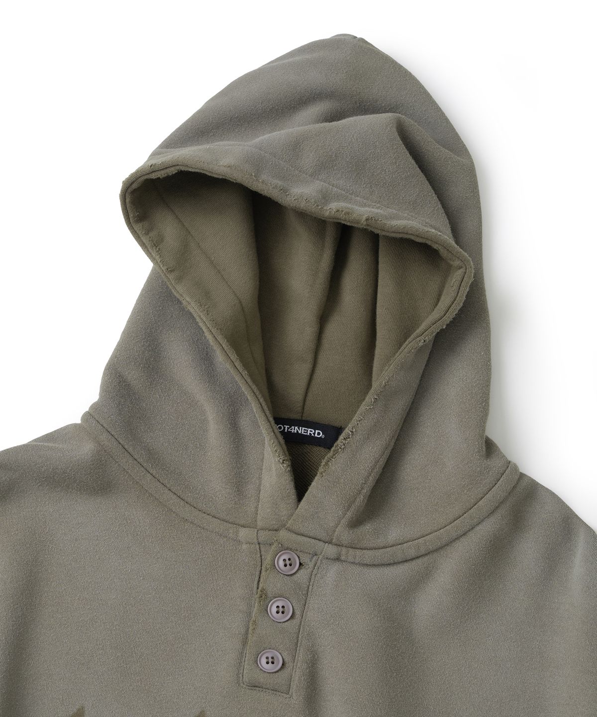 낫포너드(NOT4NERD) 4444 Raw Edge Washed Pullover Hood - Khaki