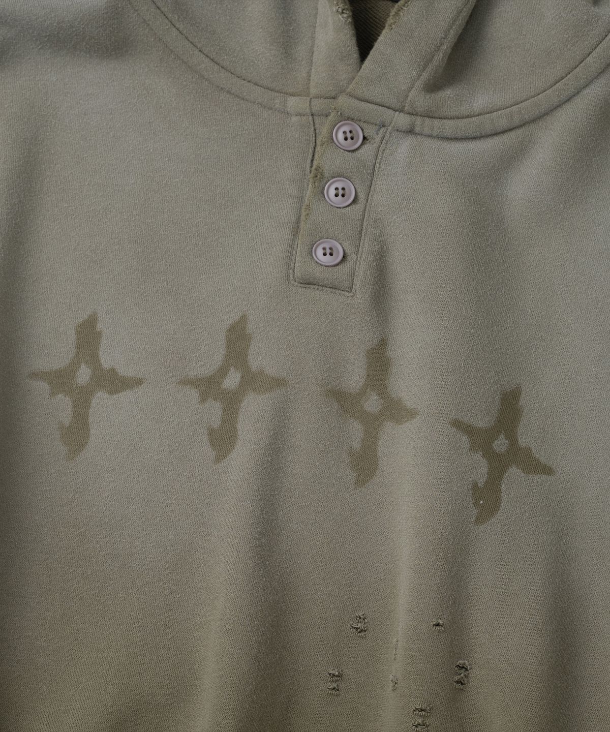 낫포너드(NOT4NERD) 4444 Raw Edge Washed Pullover Hood - Khaki