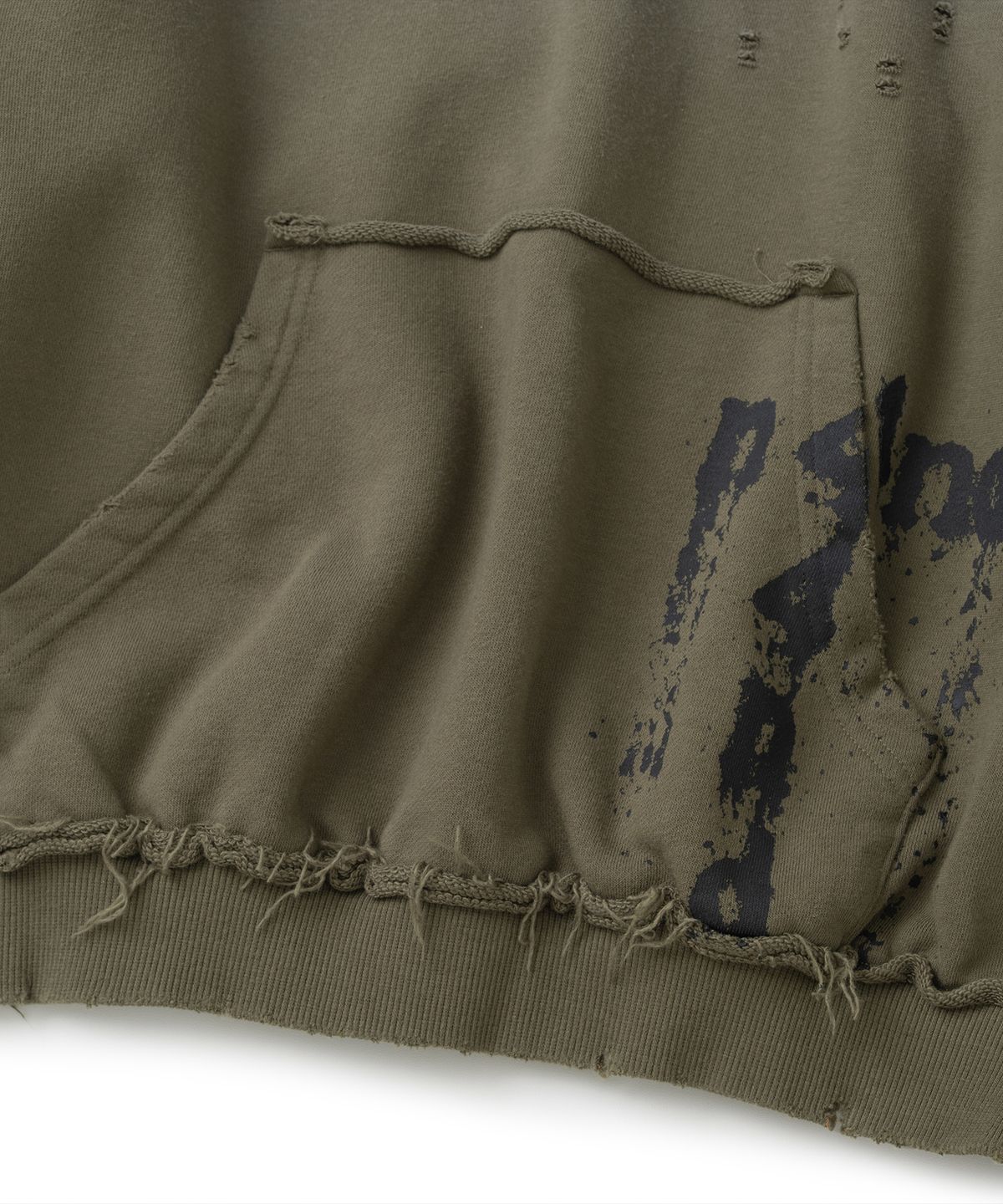 낫포너드(NOT4NERD) 4444 Raw Edge Washed Pullover Hood - Khaki