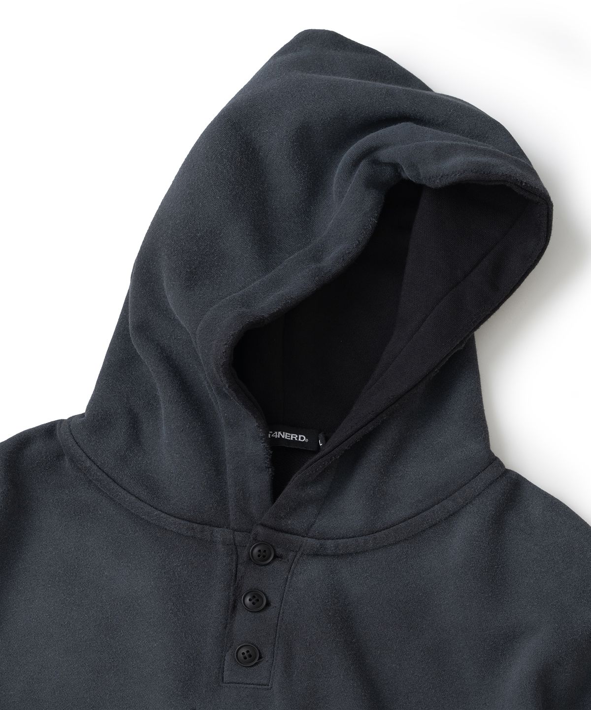 낫포너드(NOT4NERD) 4444 Raw Edge Washed Pullover Hood - Black