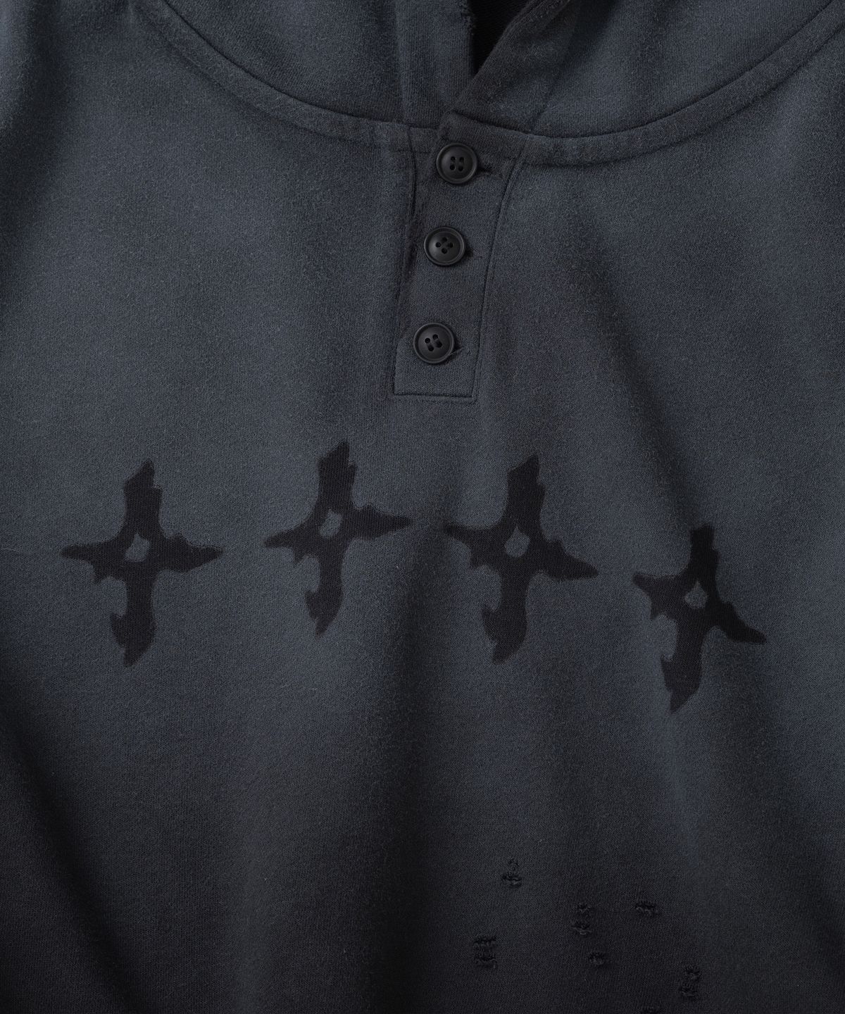 낫포너드(NOT4NERD) 4444 Raw Edge Washed Pullover Hood - Black