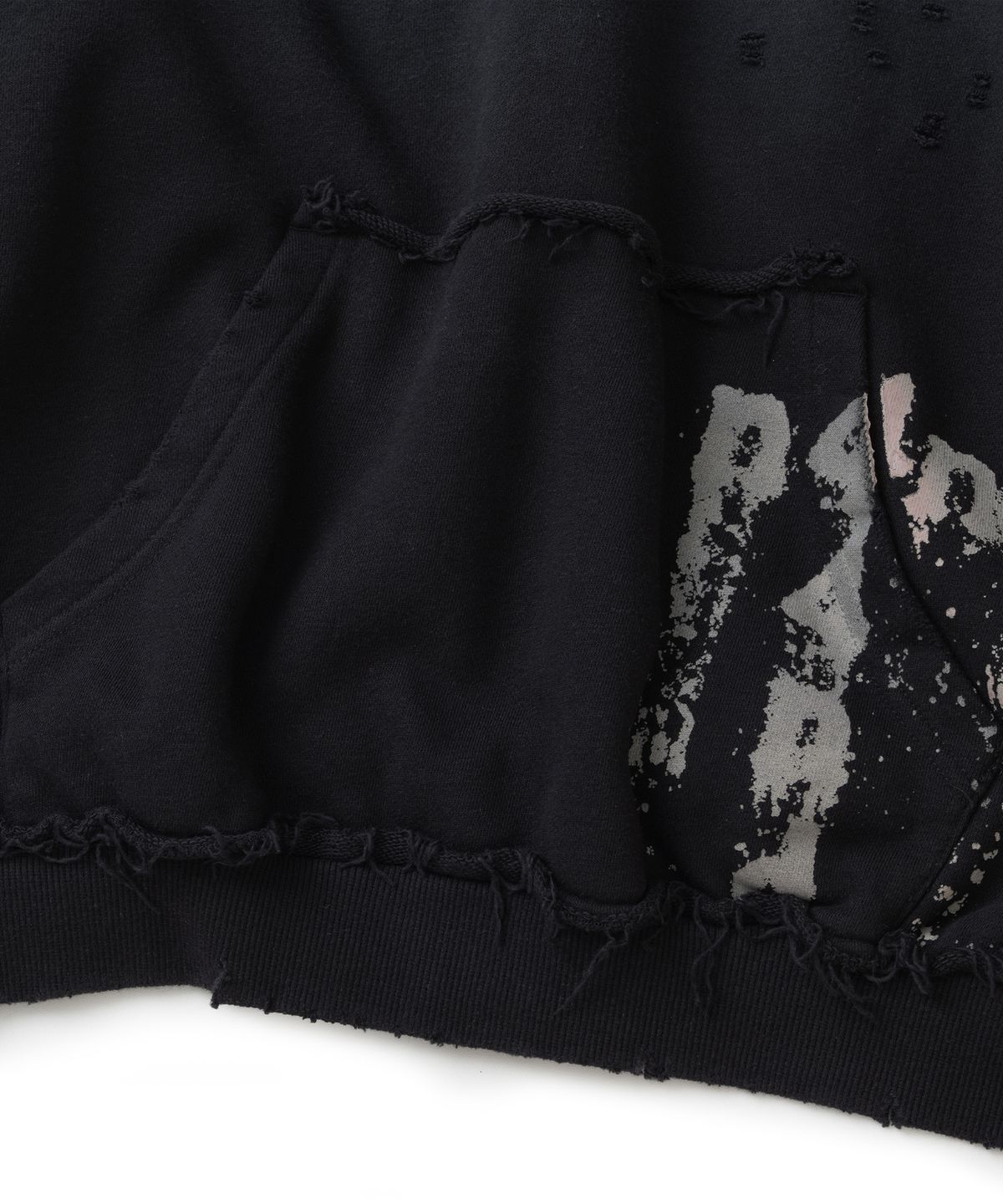 낫포너드(NOT4NERD) 4444 Raw Edge Washed Pullover Hood - Black