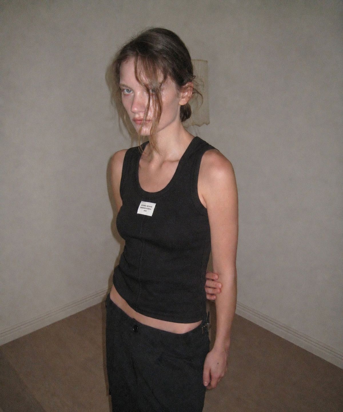 어패럴아카이브(APPAREL ARCHIVE) Dusk ribbed sleeveless - Black