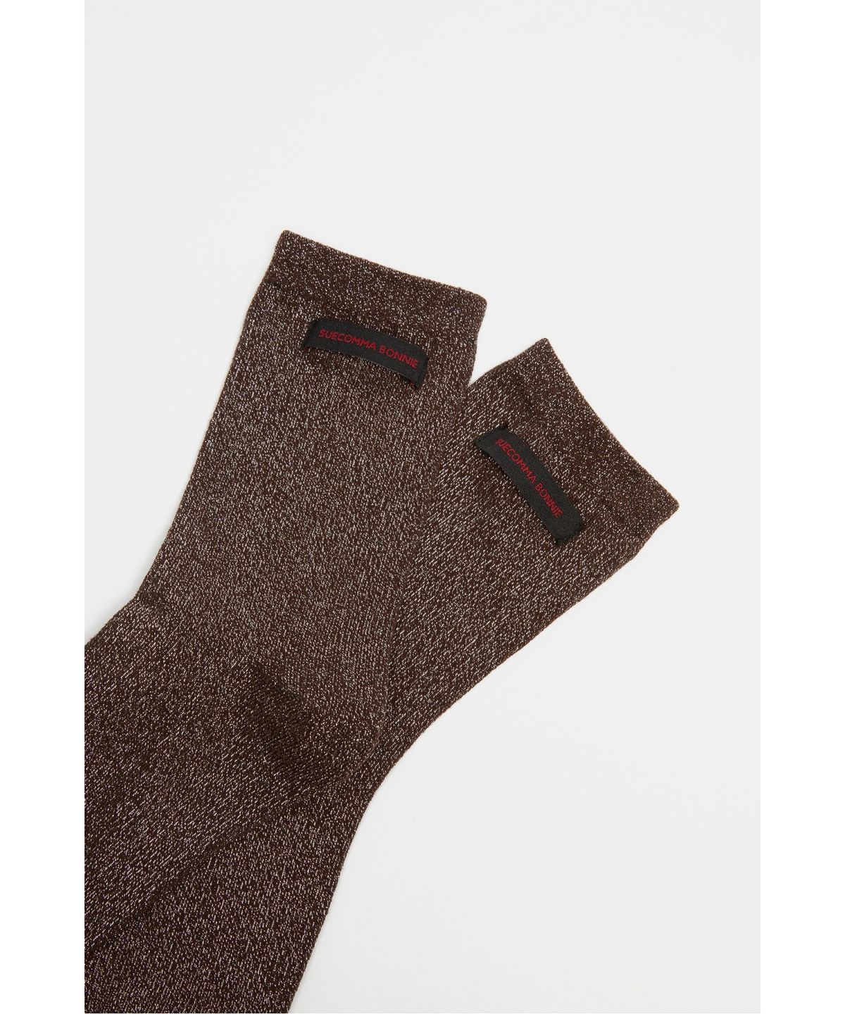 슈콤마보니(SUECOMMA BONNIE) Pearl glitter socks(brown)_DSLAA26501BRN