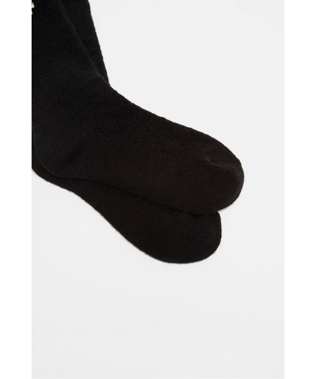 슈콤마보니(SUECOMMA BONNIE) Crystal ribbon socks(black)_DSLAA26505BLK
