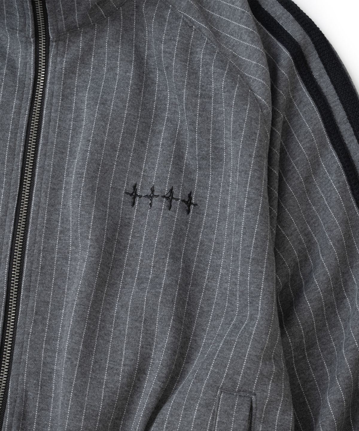 낫포너드(NOT4NERD) Pin Stripe Side Tape Raglan Track Jacket - Grey