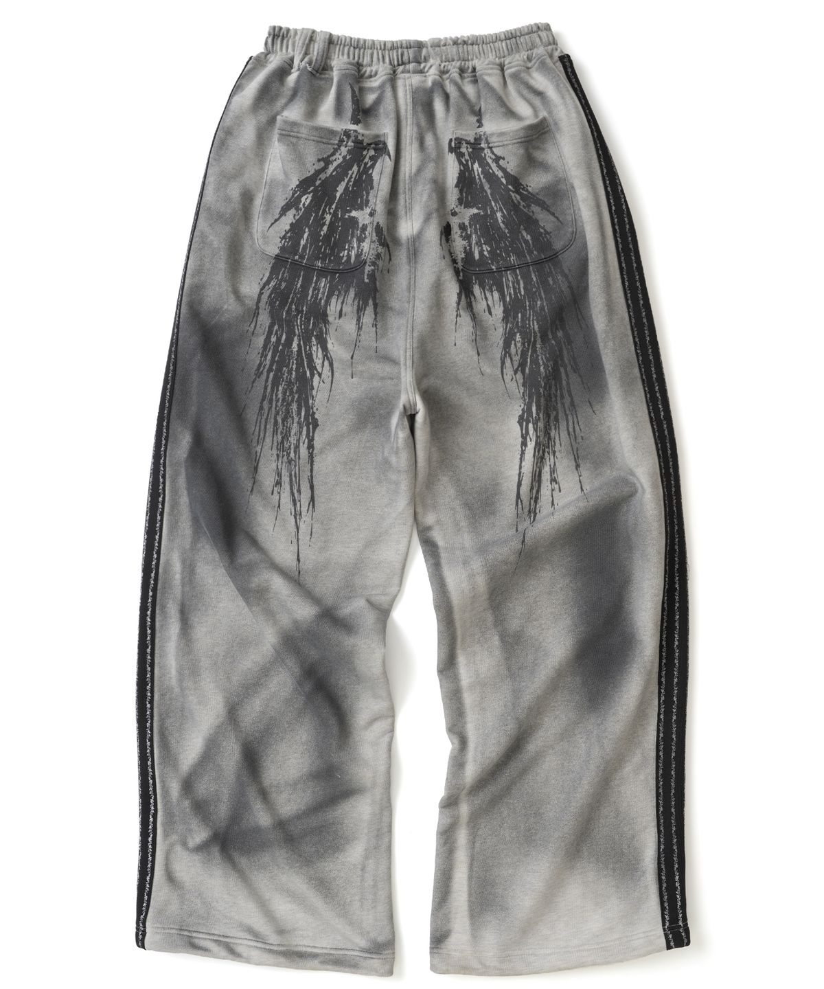 낫포너드(NOT4NERD) Dirty Washed Thorns Line Track Pants - Light Grey