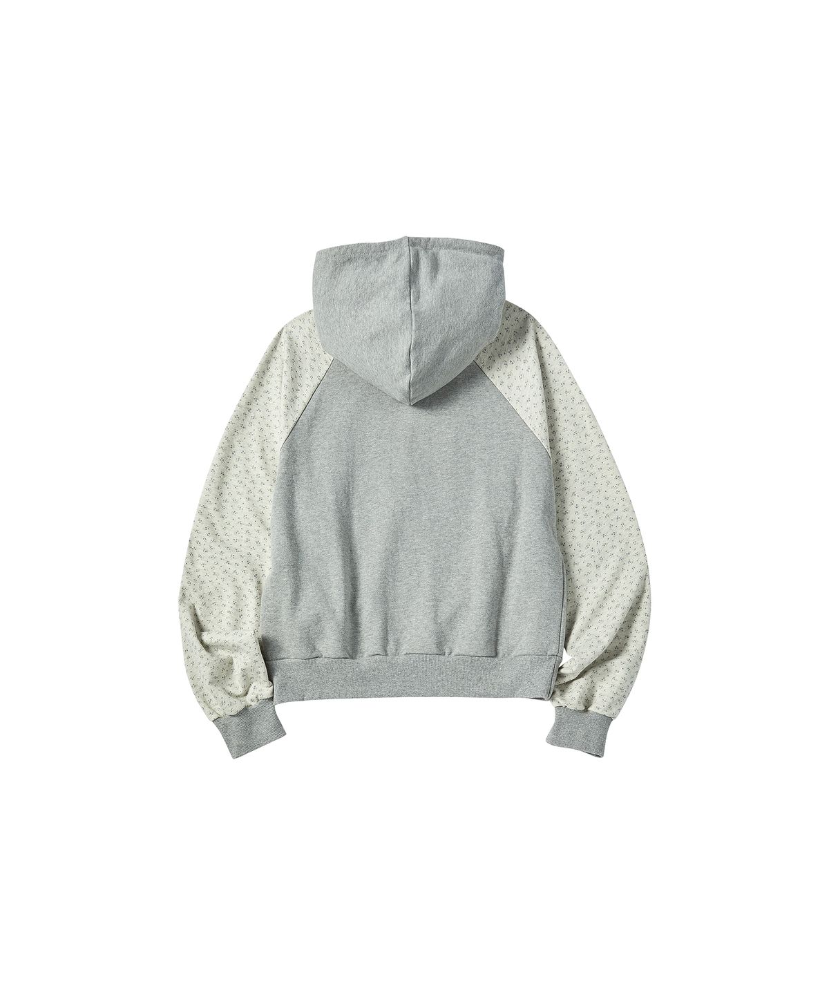 꼬모니노즈(COMONINOZ) W FLORAL COLOR BLOCK HOOD [GRAY]