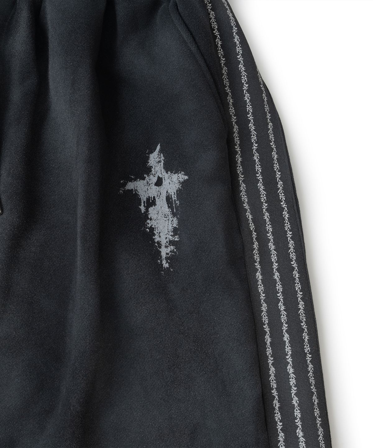 낫포너드(NOT4NERD) Dirty Washed Thorns Line Track Pants - Black