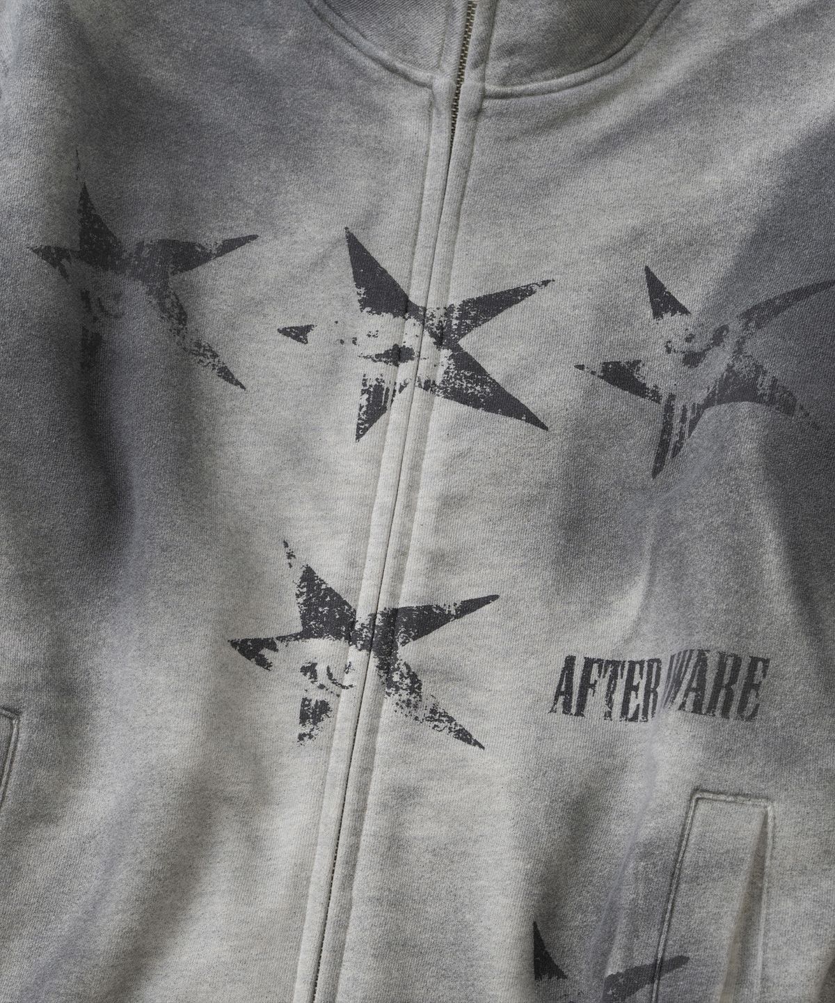 낫포너드(NOT4NERD) Dirty Washed Thorns Line Track Jacket - Light Grey