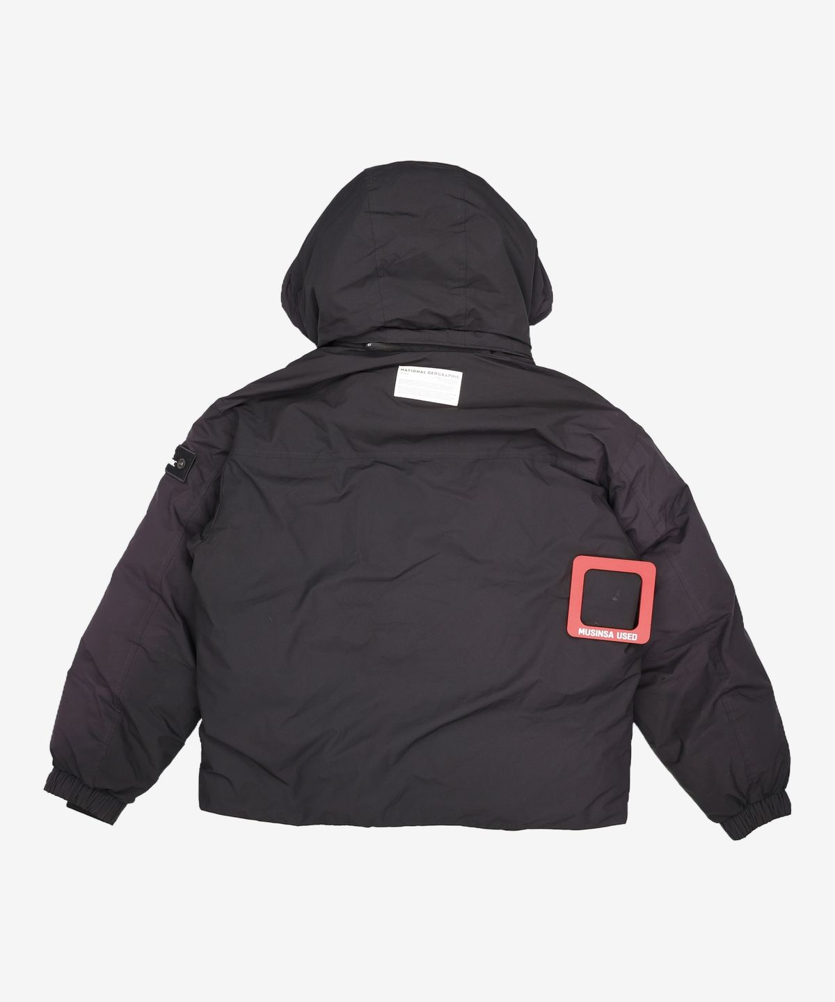 내셔널지오그래픽(NATIONALGEOGRAPHIC) N234UDW901 듀공 후드 숏기장 가슴포켓 덕 다운 점퍼 CARBON BLACK XS