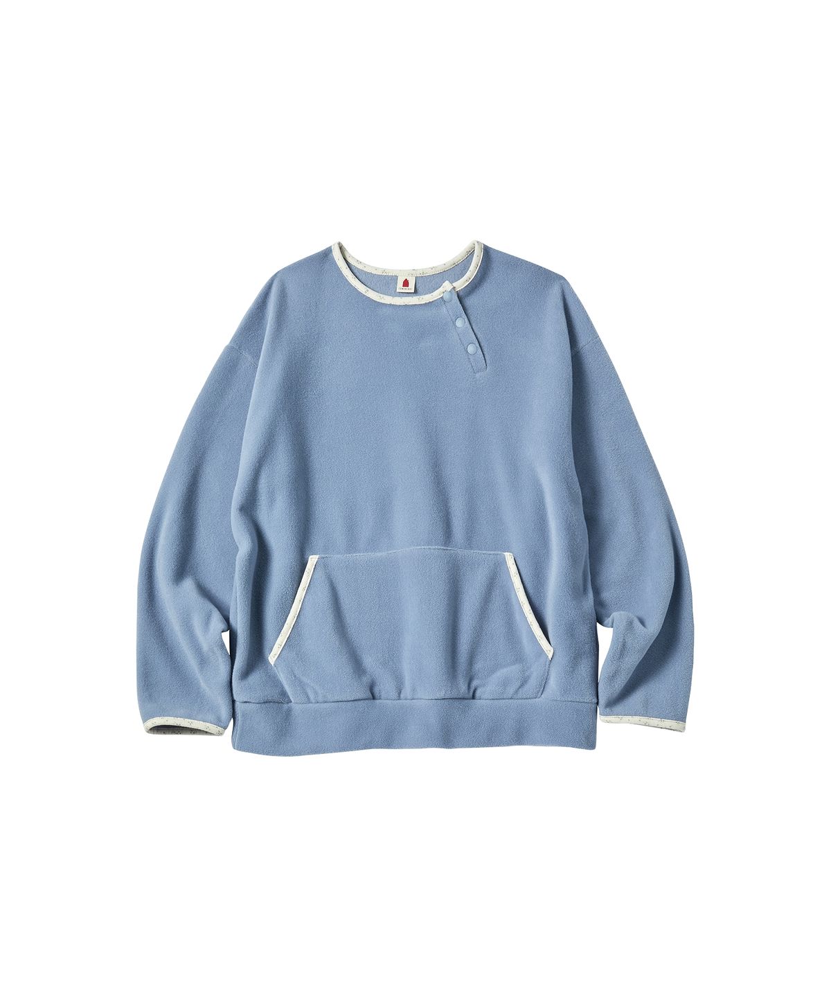 꼬모니노즈(COMONINOZ) W FLEECE FLOWER SWEATSHIRT [SKY BLUE]