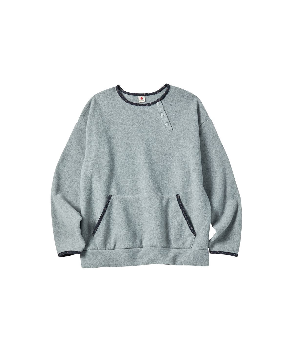꼬모니노즈(COMONINOZ) W FLEECE FLOWER SWEATSHIRT [GRAY]
