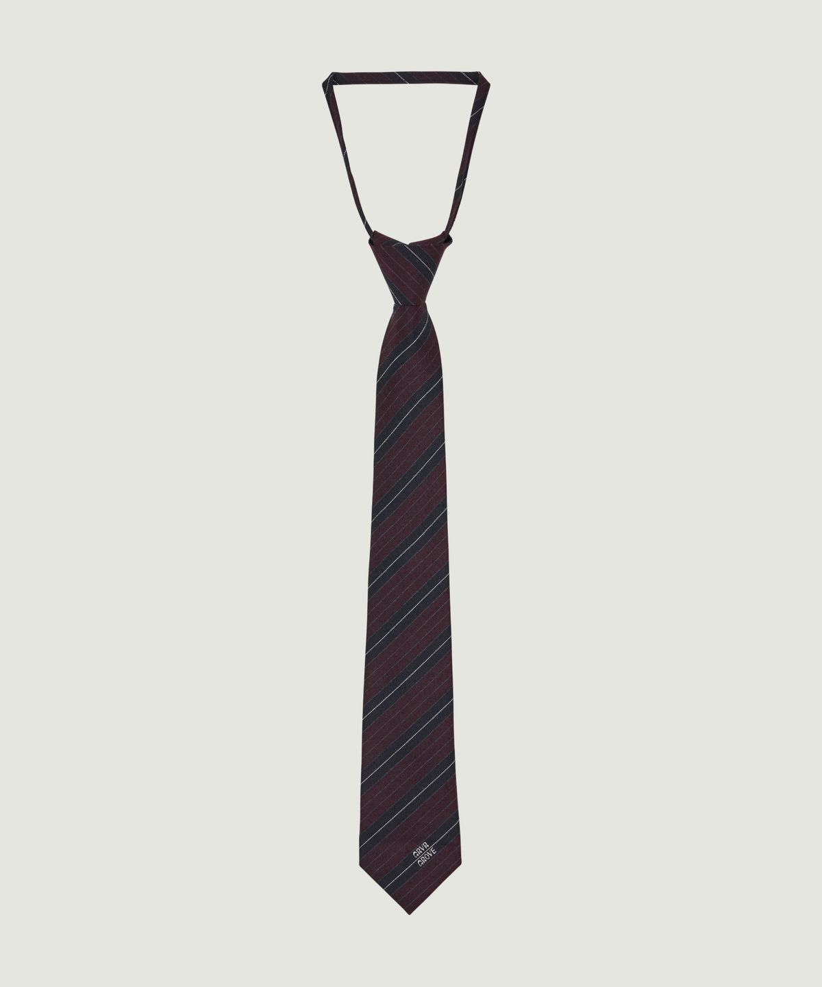 그로브(GROVE) ZOYA STRIPE TIE (BURGUNDY)