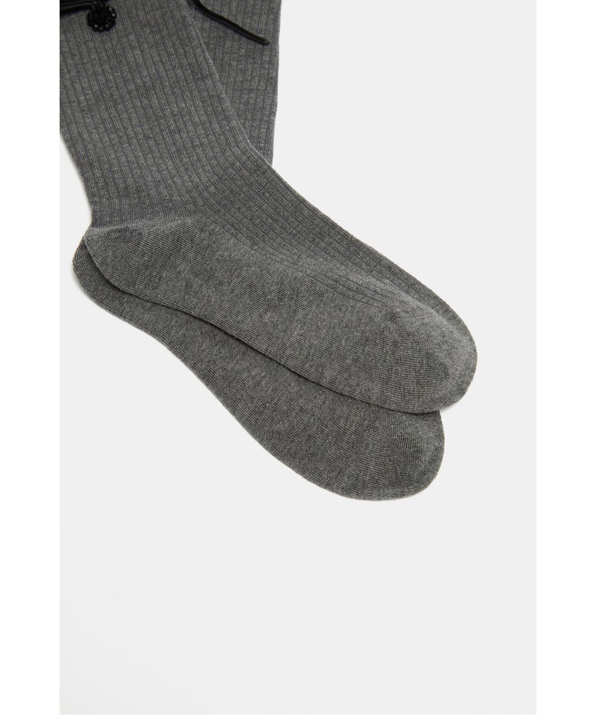 슈콤마보니(SUECOMMA BONNIE) Ribbon bead socks(grey)_DSLAA26502GRY
