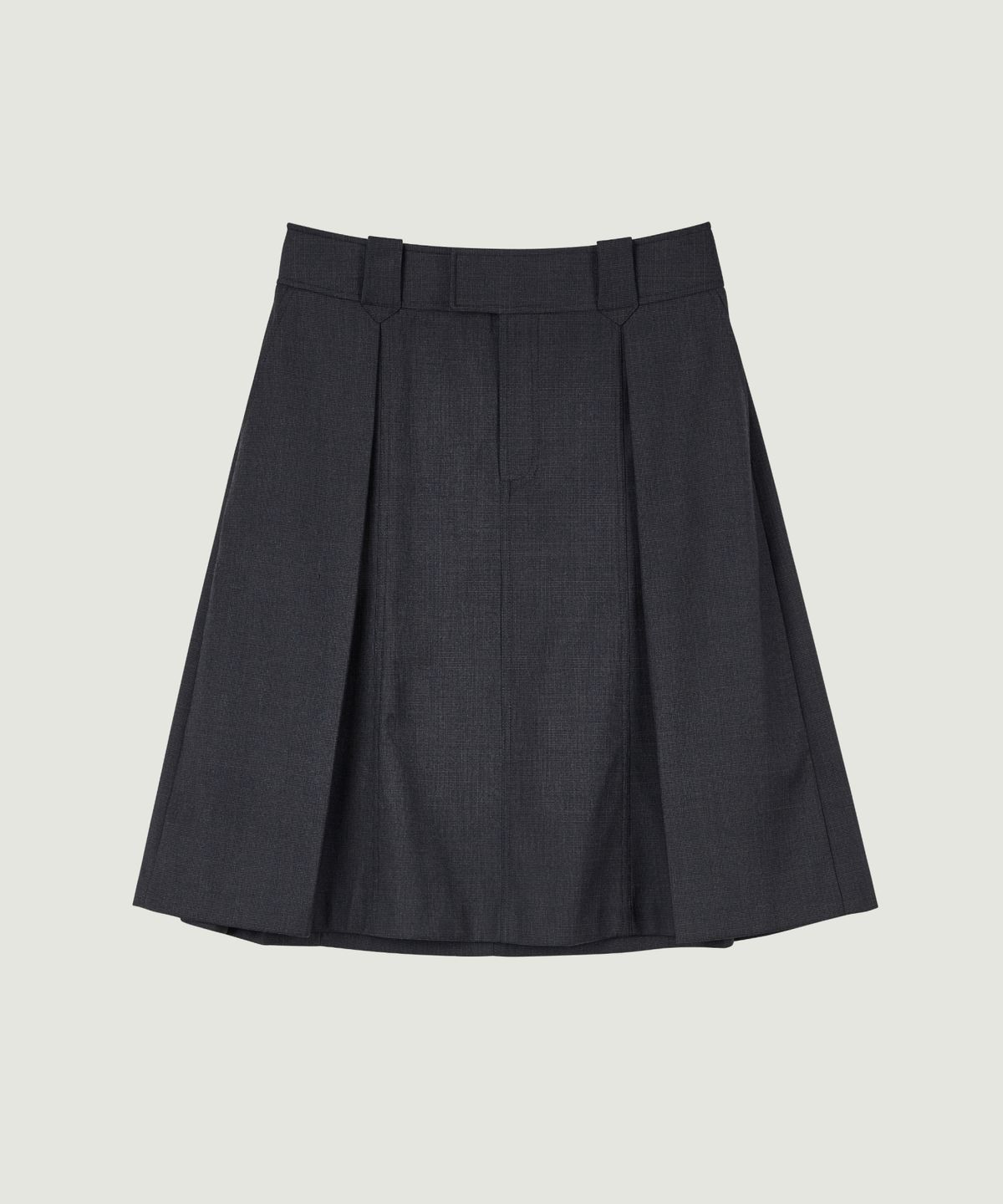 그로브(GROVE) YELENA CHECK MIDI SKIRT (CHARCOAL)