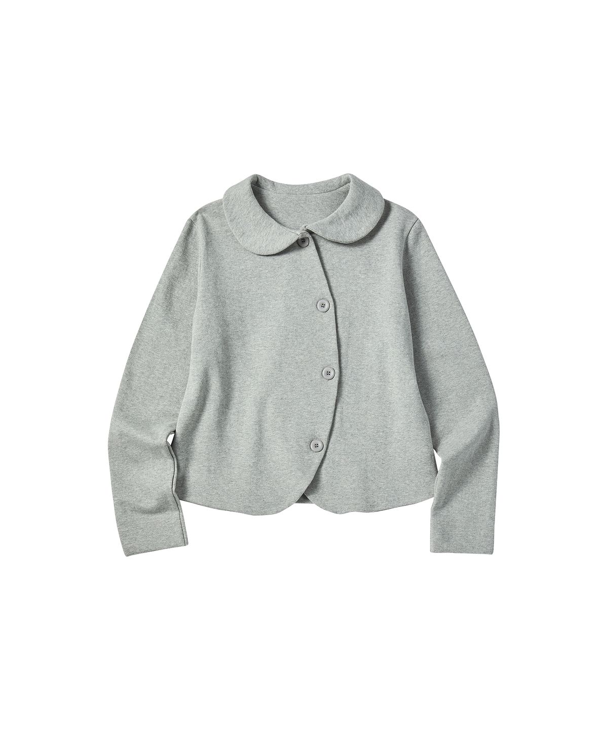 꼬모니노즈(COMONINOZ) W ROUND COLLAR TERRY JACKET [GRAY]