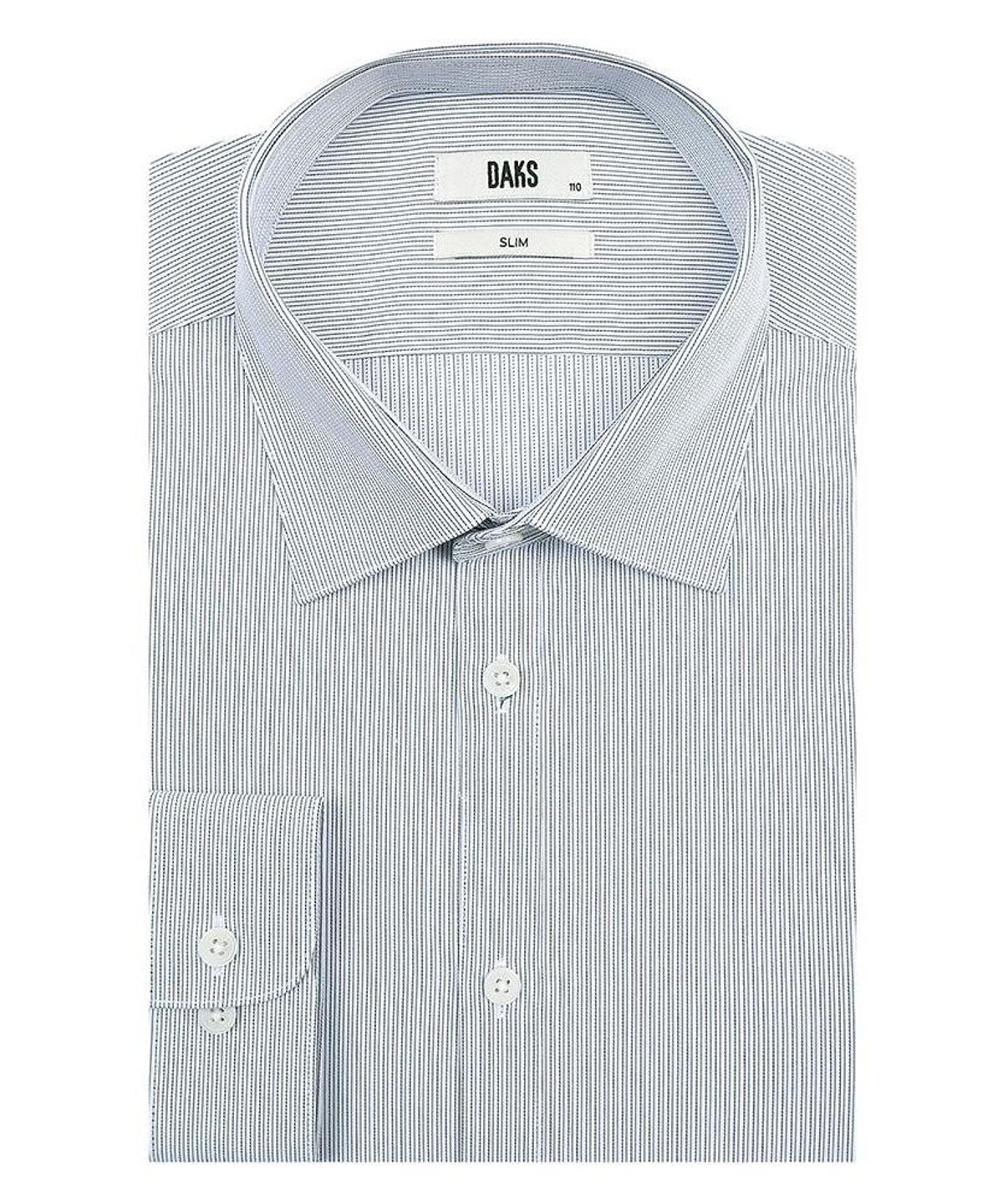 닥스셔츠(DAKS SHIRTS) 노케어 폴리혼방 스트라이프셔츠 슬림핏 네이비_DMA1SHDL321N1