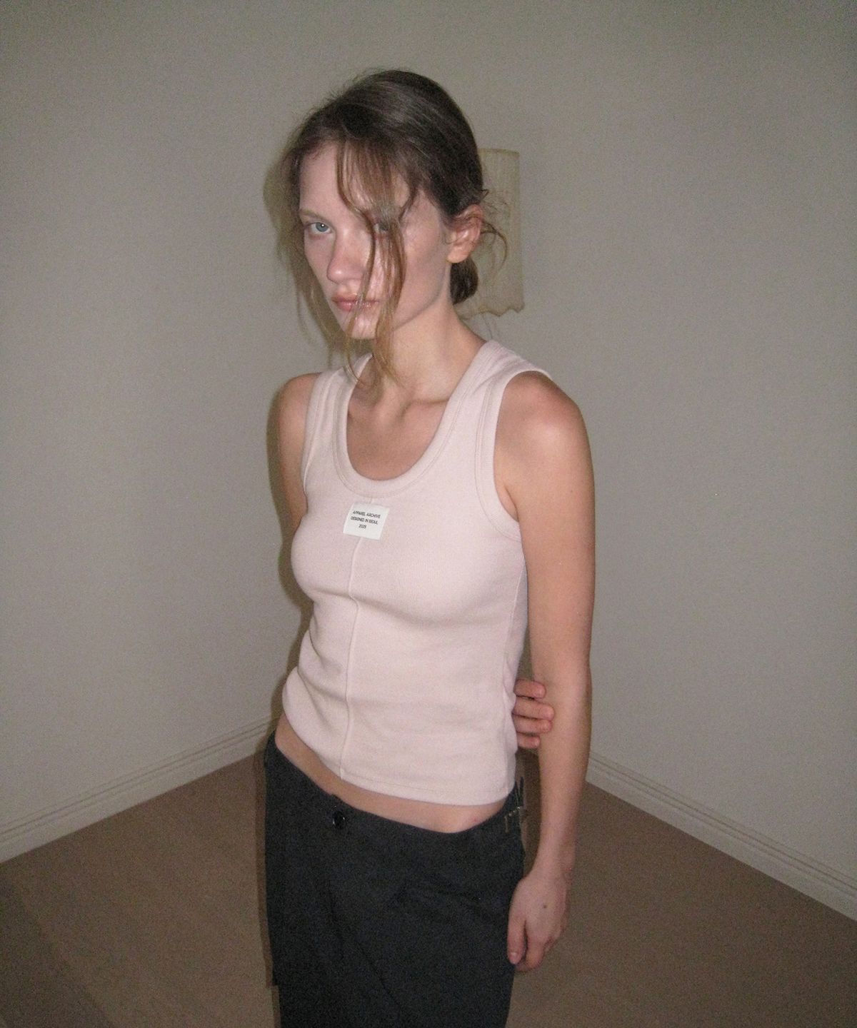 어패럴아카이브(APPAREL ARCHIVE) Dusk ribbed sleeveless - Dusty Pink
