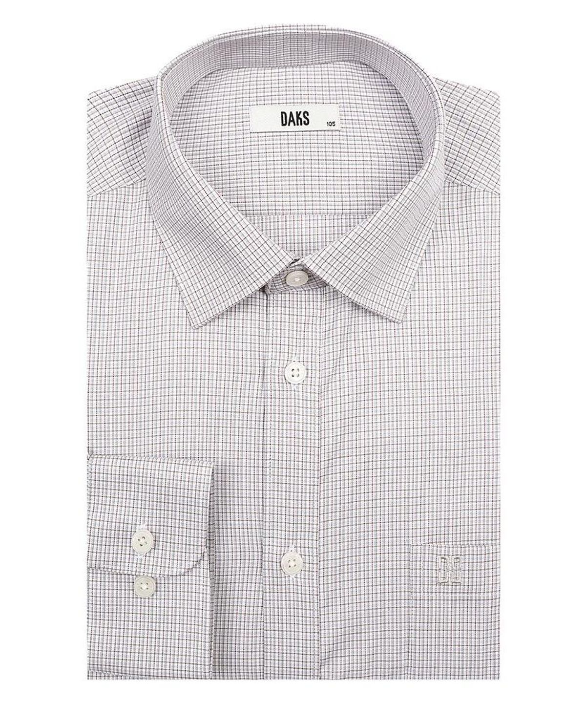 닥스셔츠(DAKS SHIRTS) 이지케어 면혼방 마이크로체크셔츠 레귤러핏 그레이_DMA1SHDL125G1