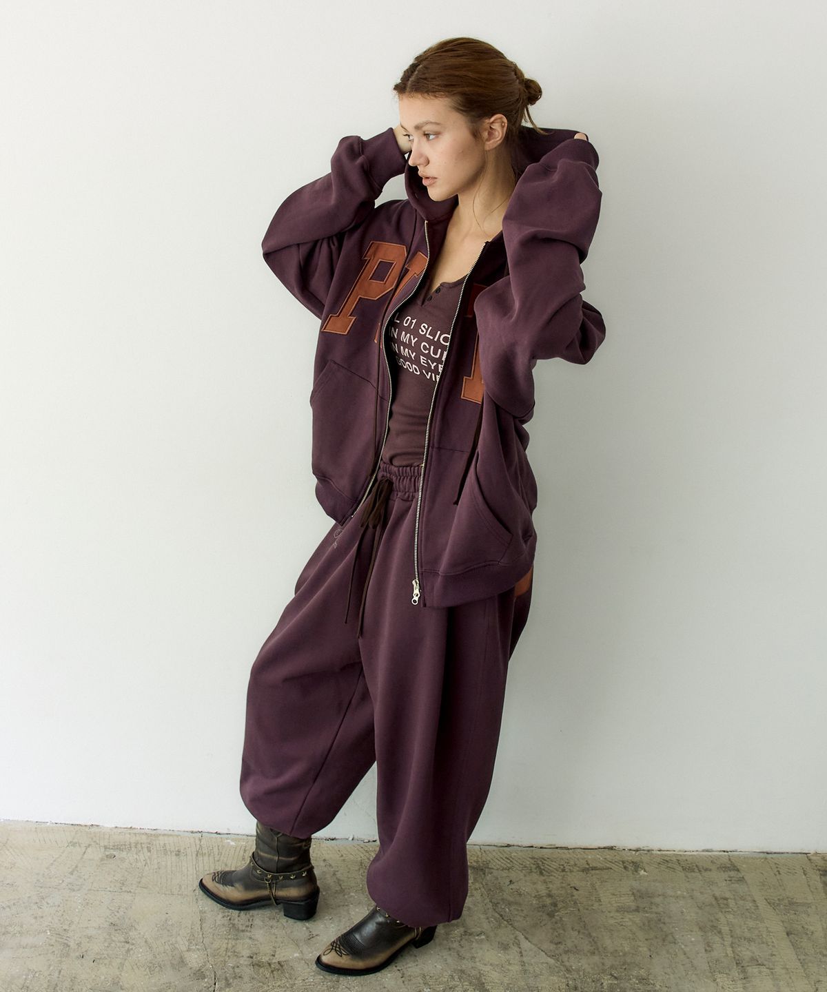 페이네틱(PAINETIC) PNTS Soft Zip-up Hoodie (WINE)