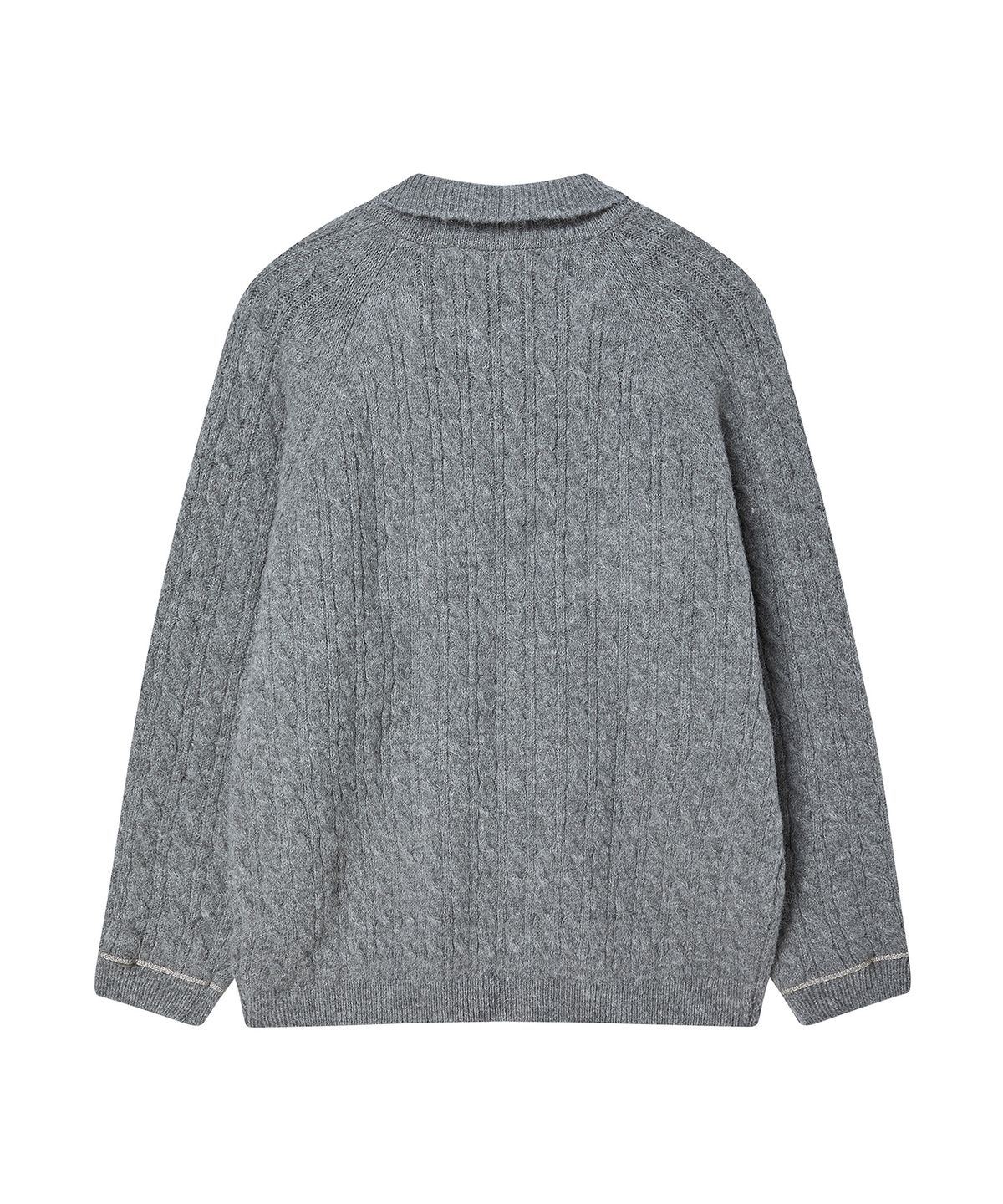 비욘드클로젯(BEYOND CLOSET) [COLLECTION LINE] 체인 디테일 알파카 니트 그레이