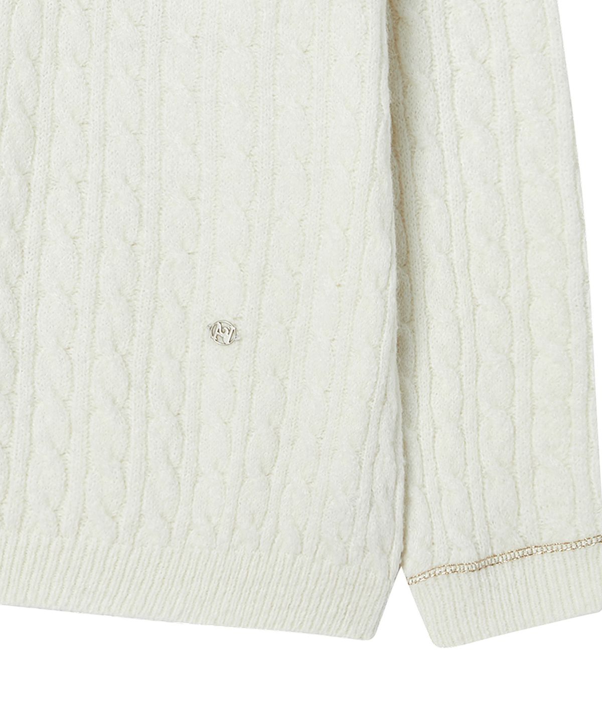 비욘드클로젯(BEYOND CLOSET) [COLLECTION LINE] 체인 디테일 알파카 니트 아이보리